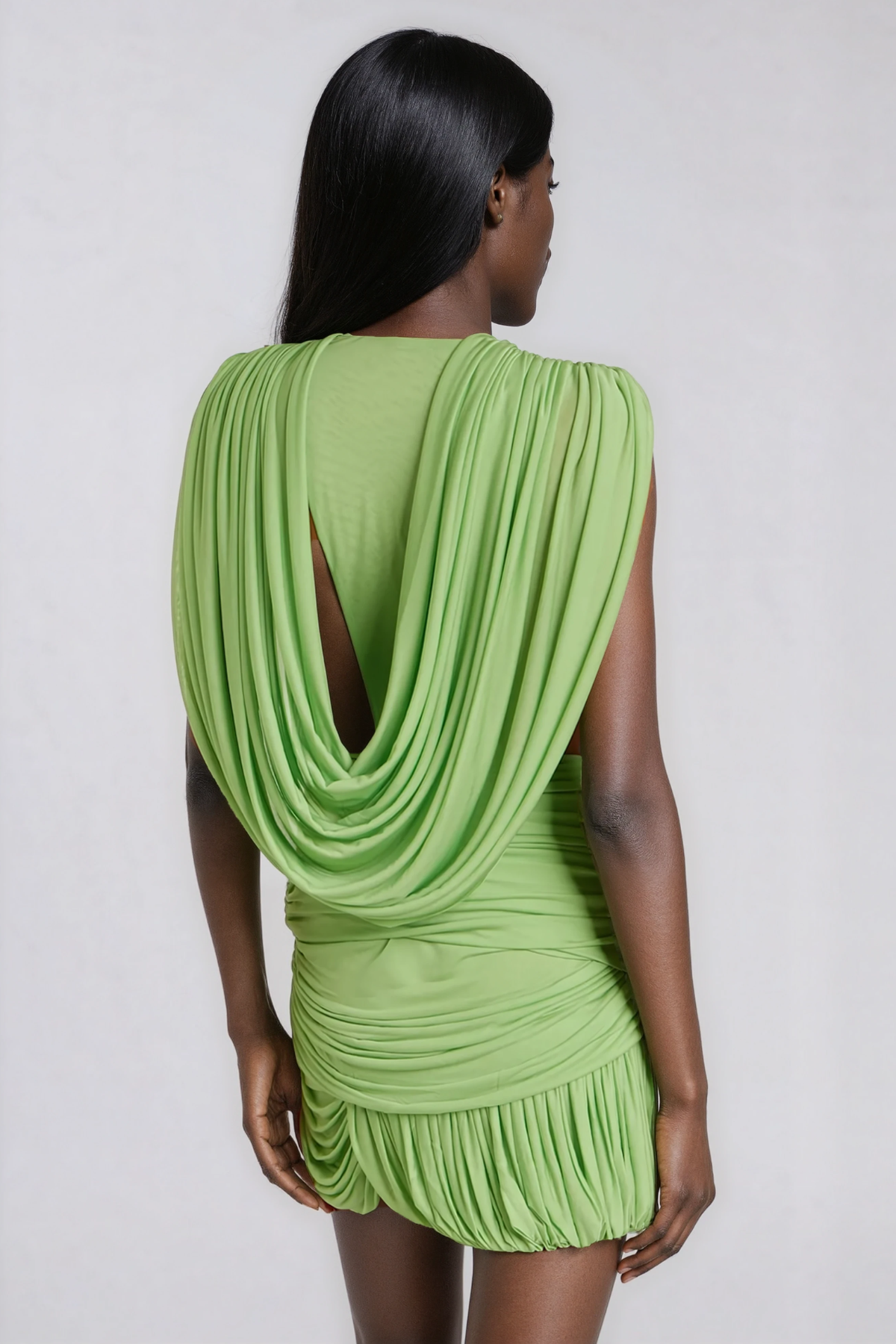 Ceylin Draped Back Plunge Skirt Set