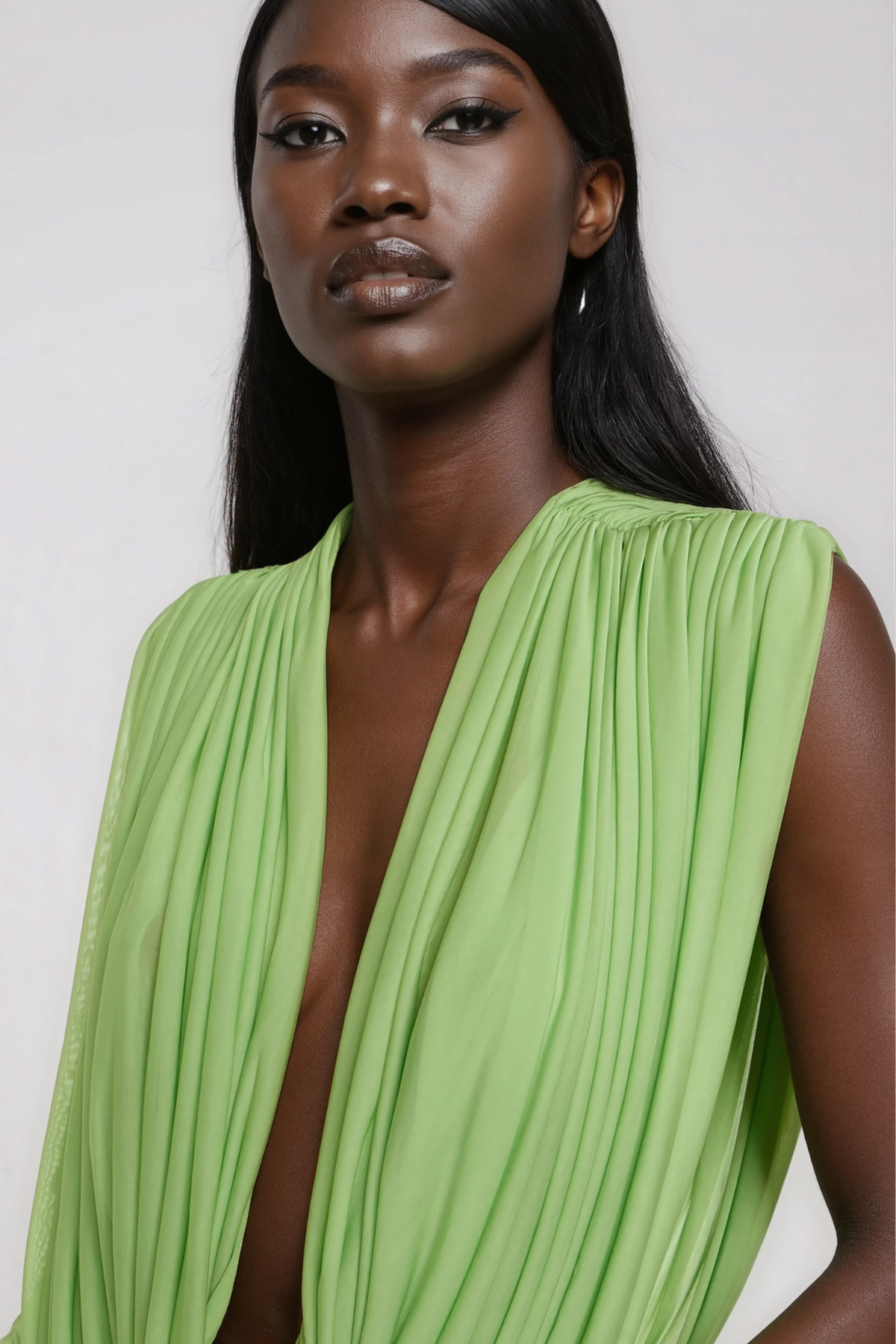 Ceylin Draped Back Plunge Skirt Set