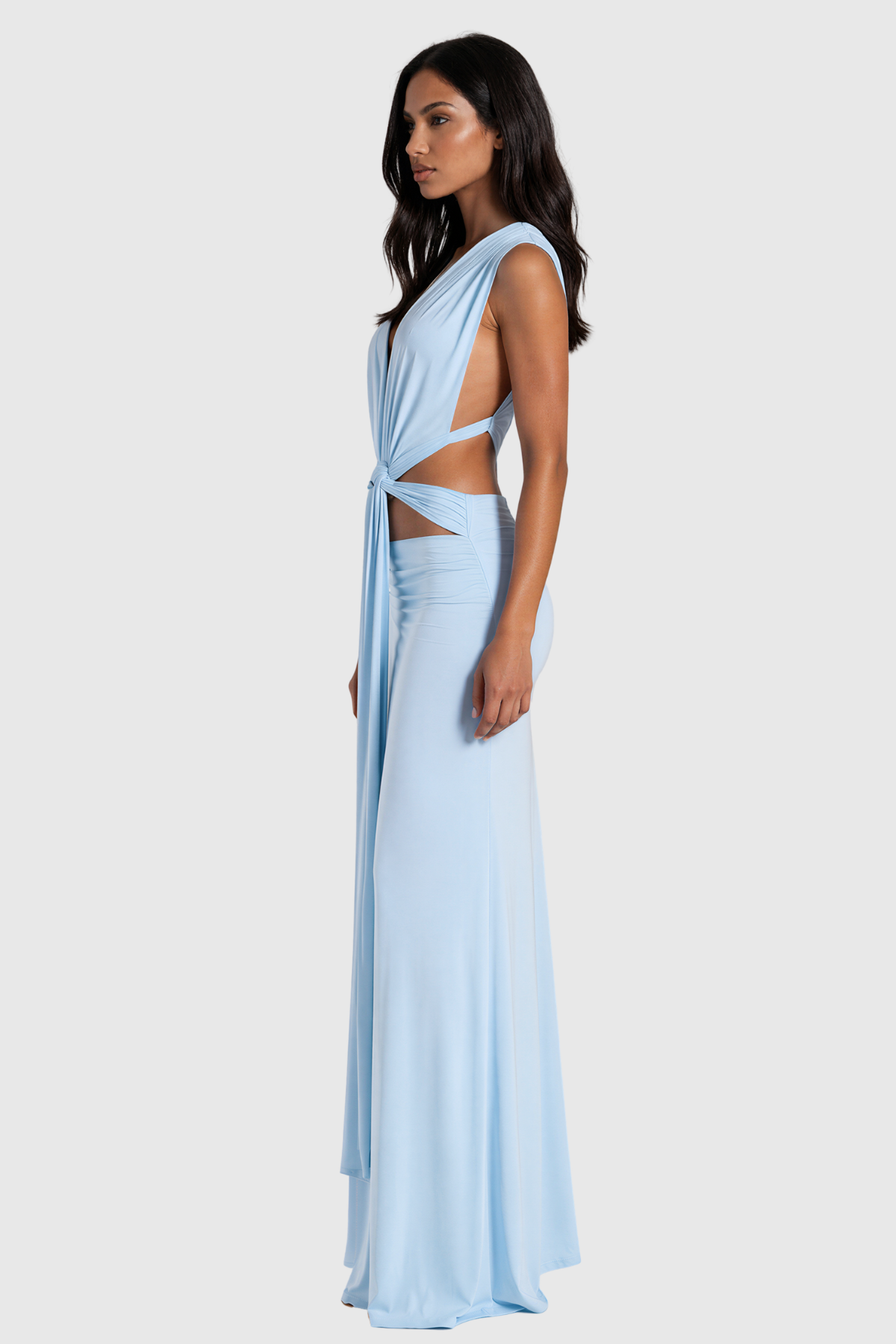 Ceylin Plunge Cutout Ruch Maxi Dress