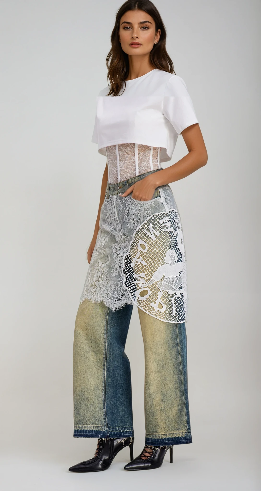 Charlee Lace Bleached Jeans