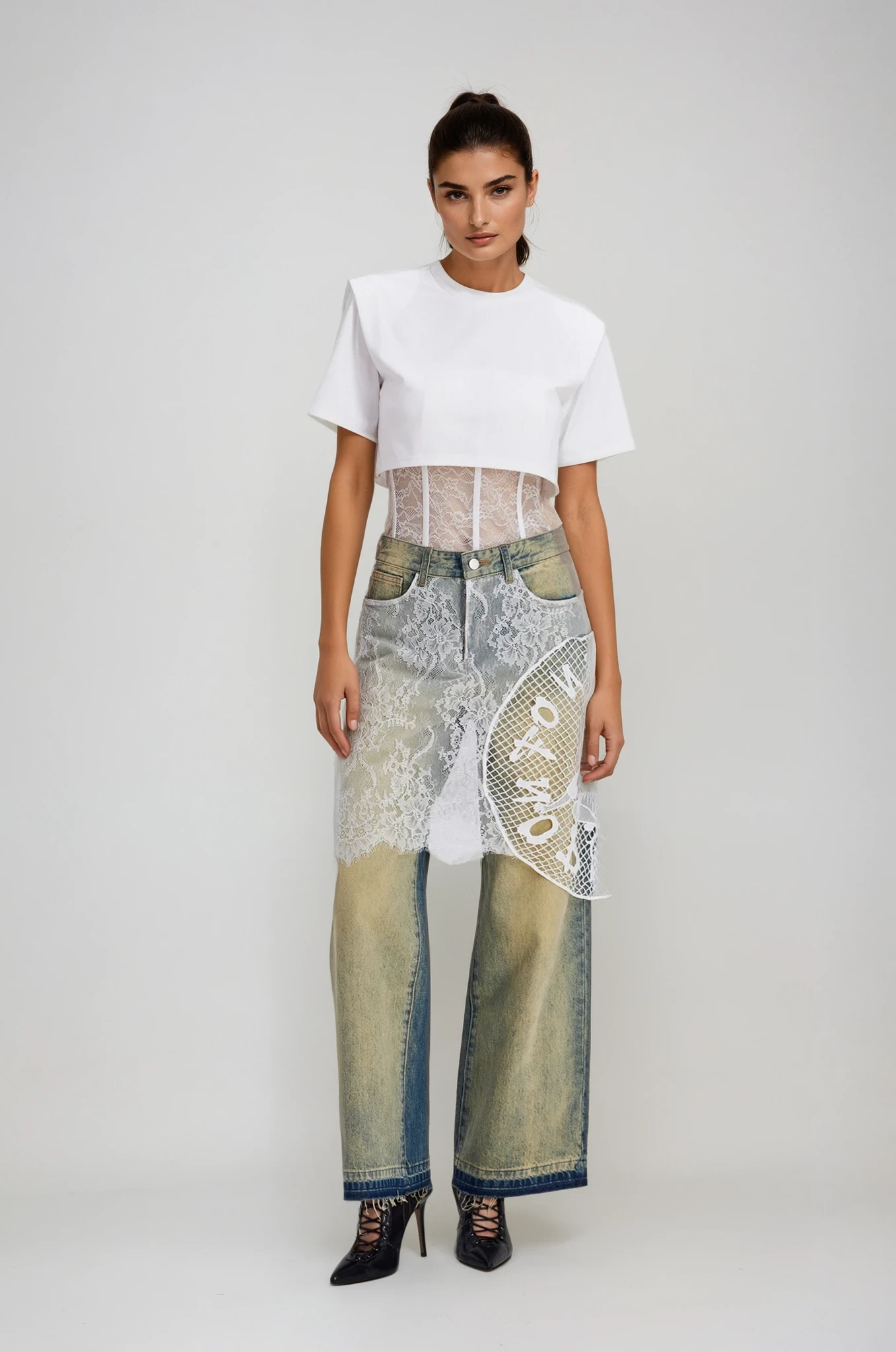 Charlee Lace Bleached Jeans
