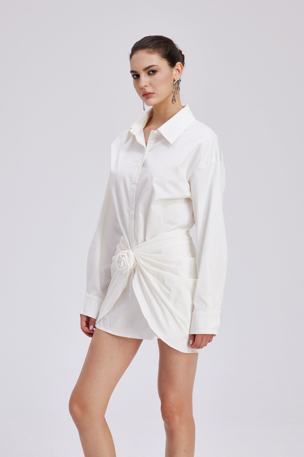 Charles Ruch Flower Mini Shirt Dress