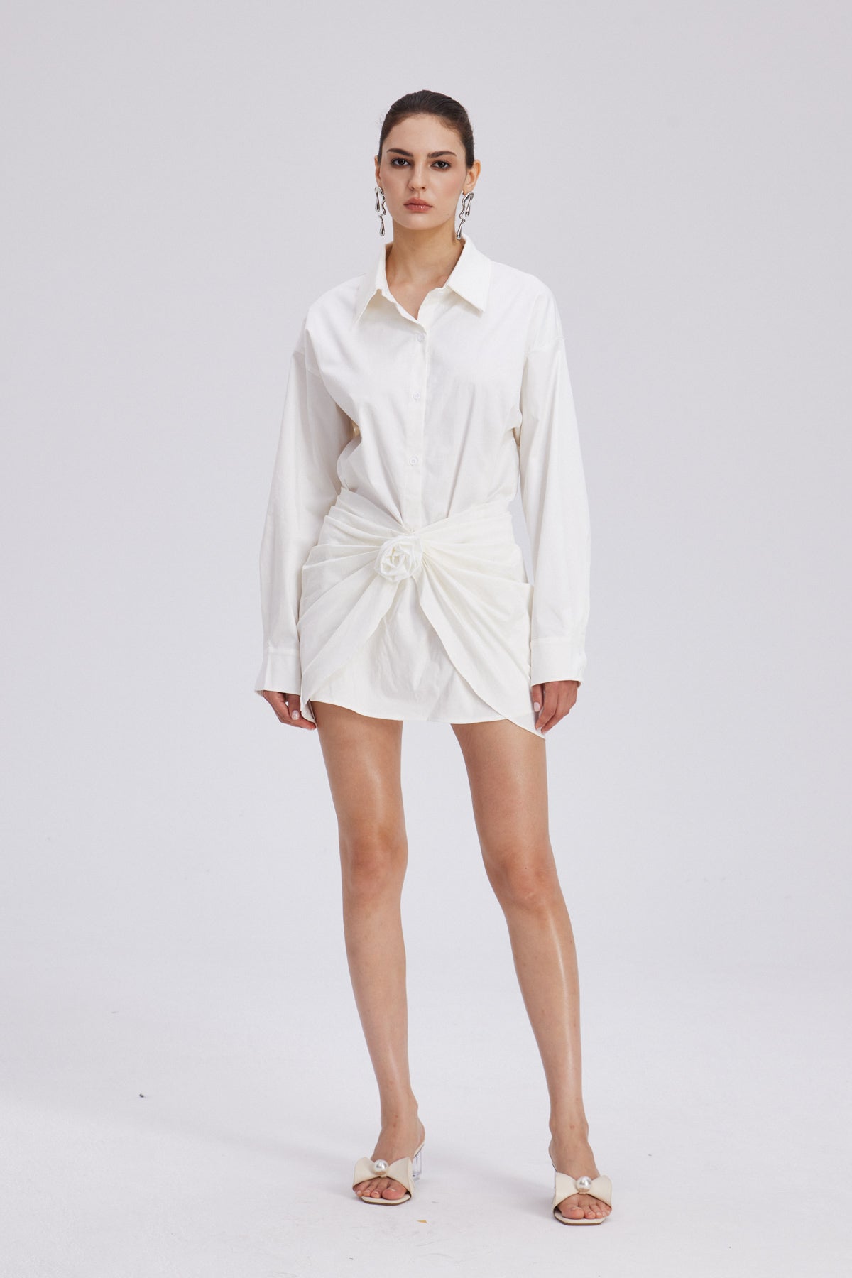 Charles Ruch Flower Mini Shirt Dress