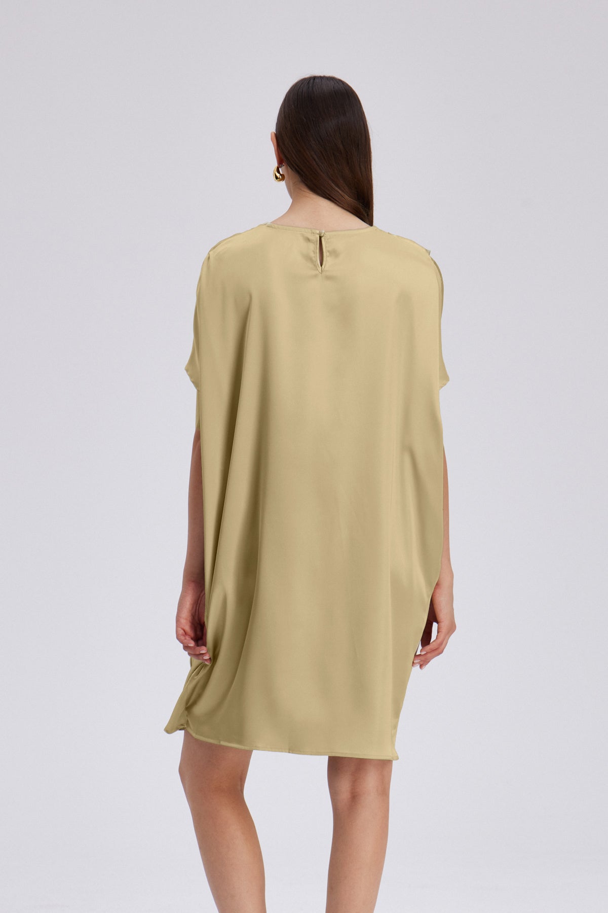 Charly Cowl Neck Ruch Mini Dress