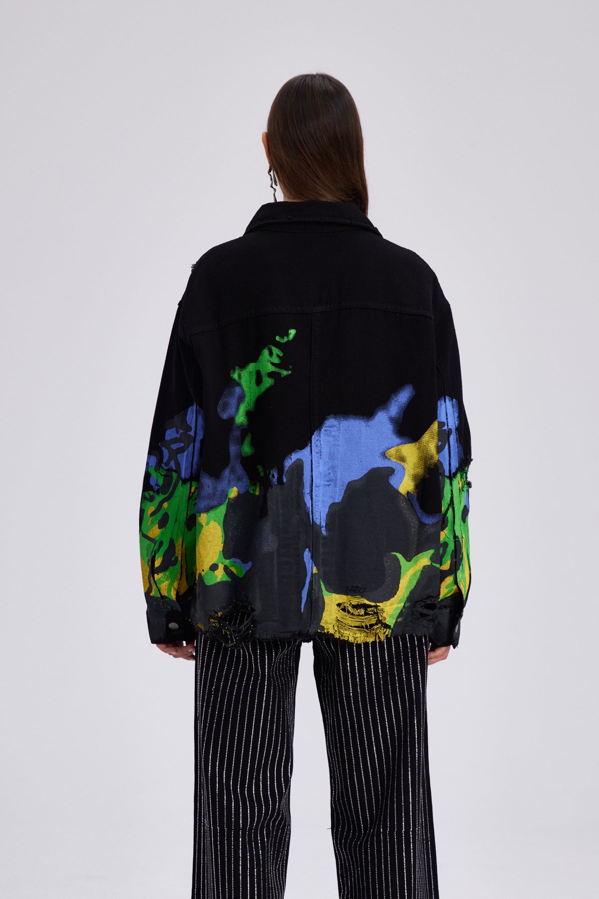 Chastity Print Ripped Denim Jacket