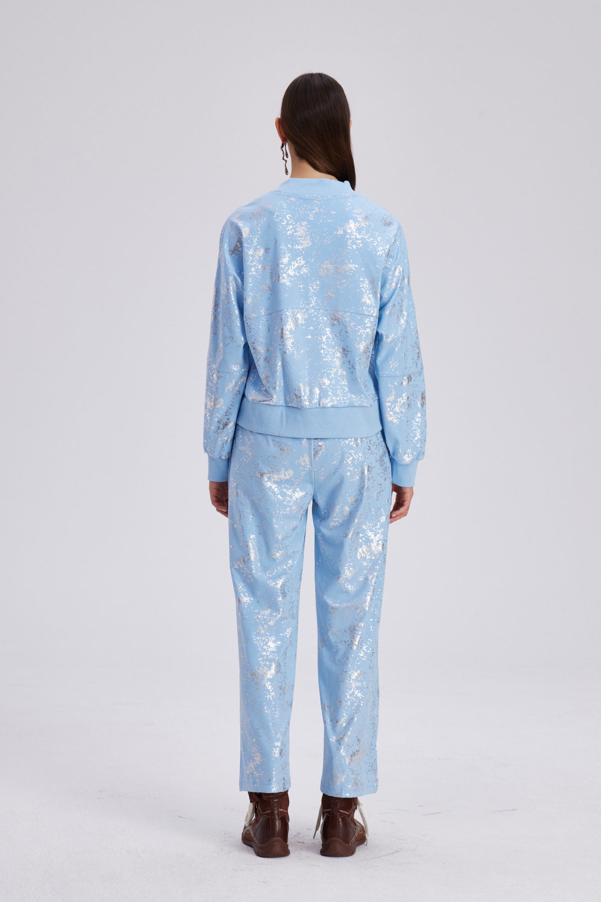 Chavaqquq Metallic Print Pants Set