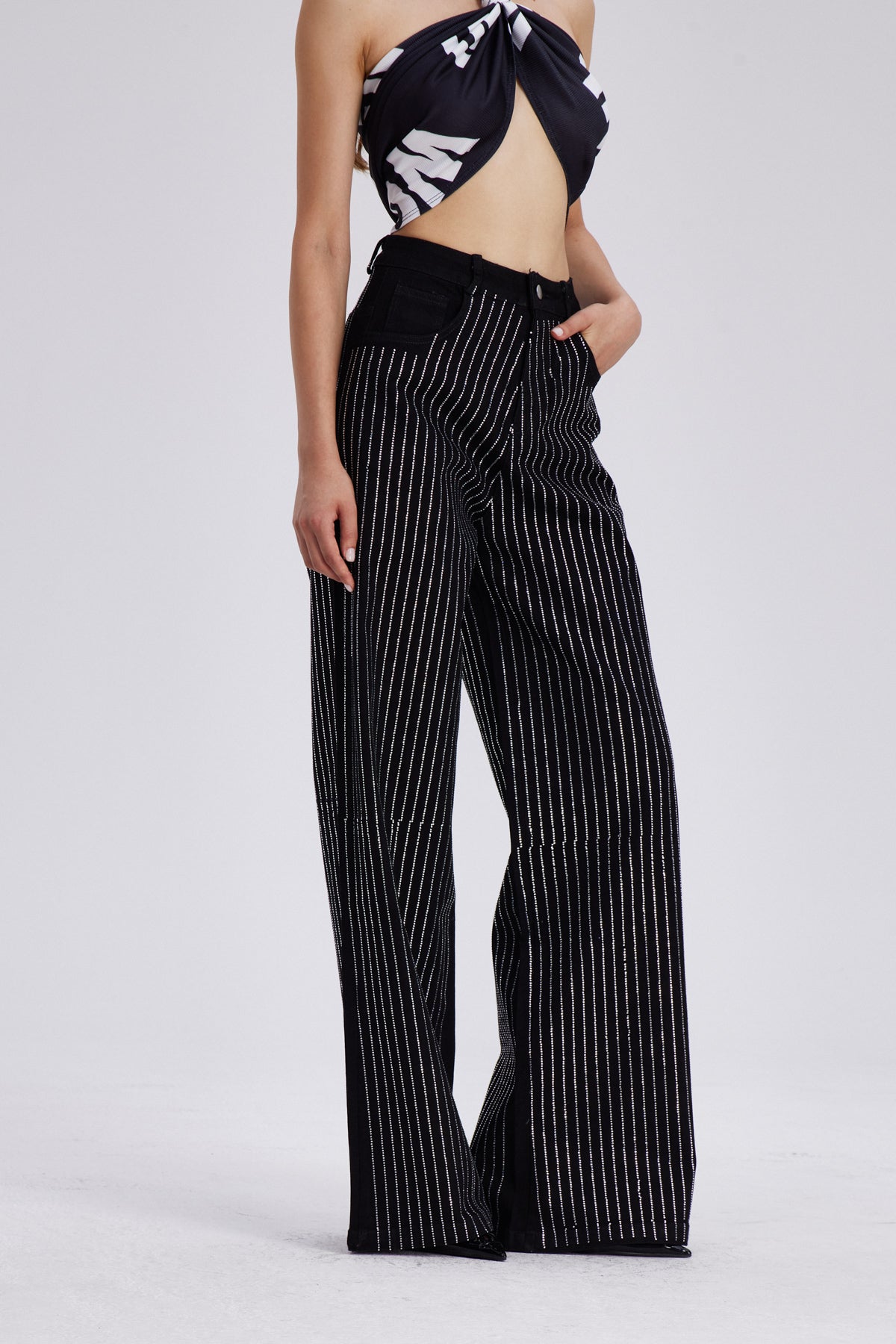 Chaz Stripe Rhinestone Jeans