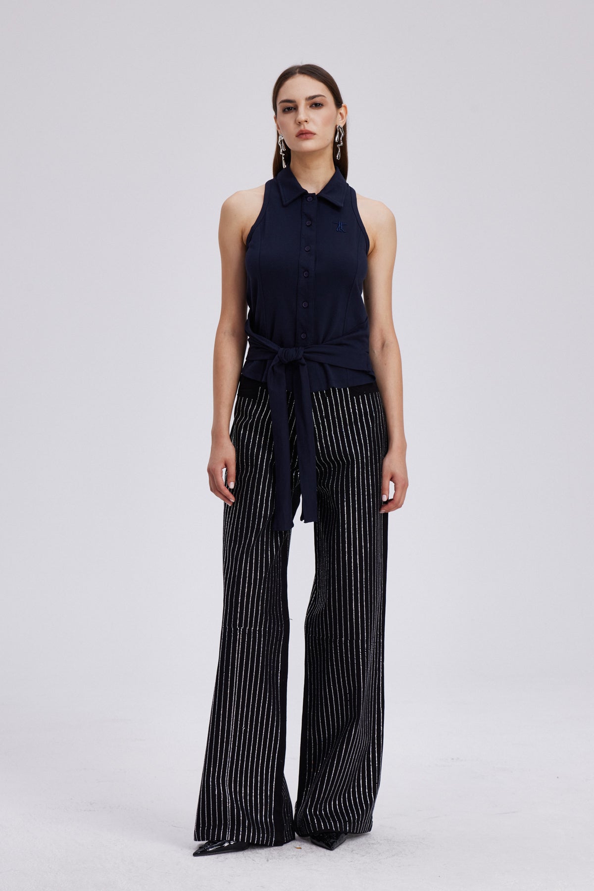 Cheiron Sleeveless Tie Up Top