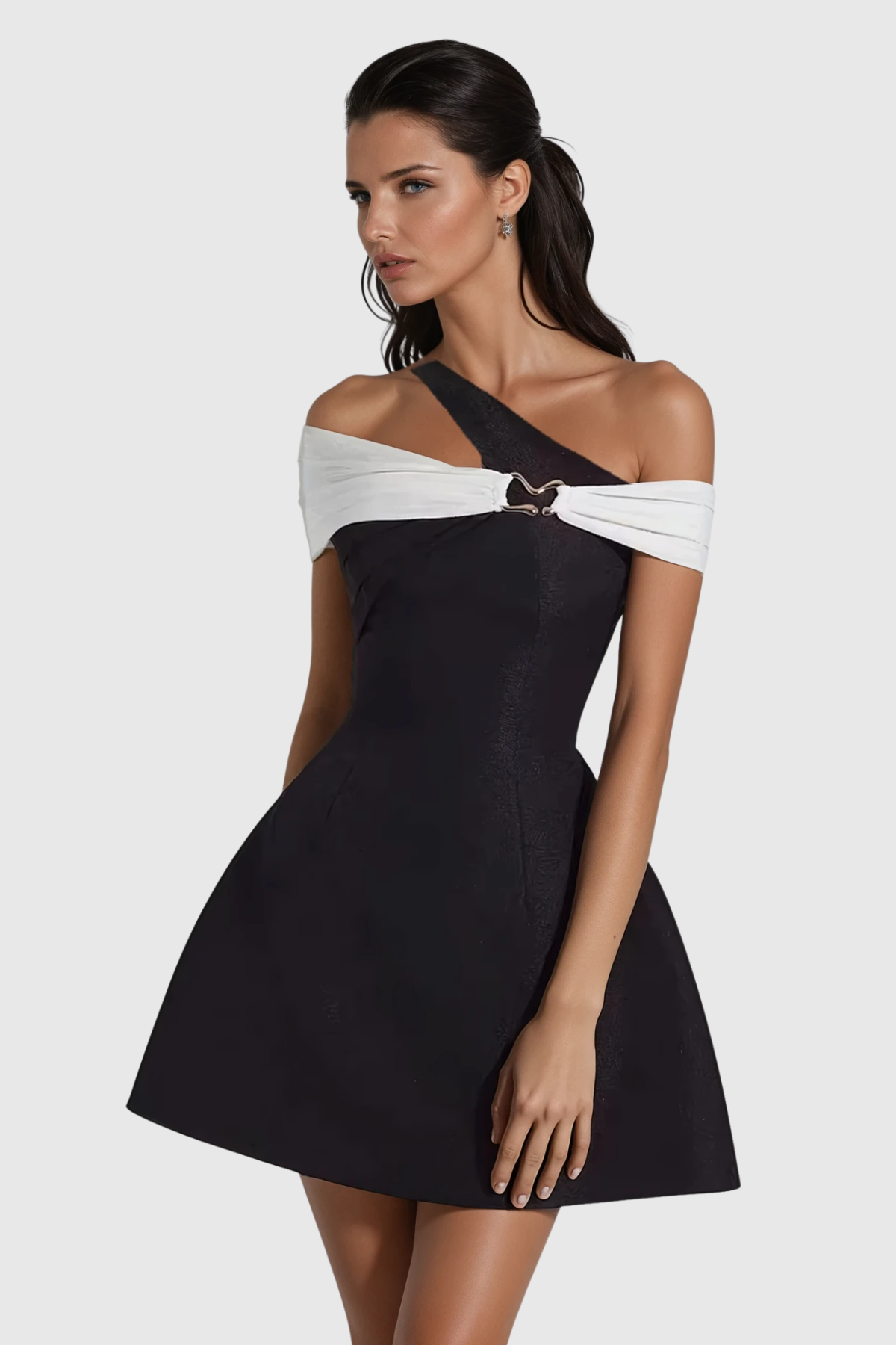 Chidiebere Asymmetric Off Shoulder Mini Dress