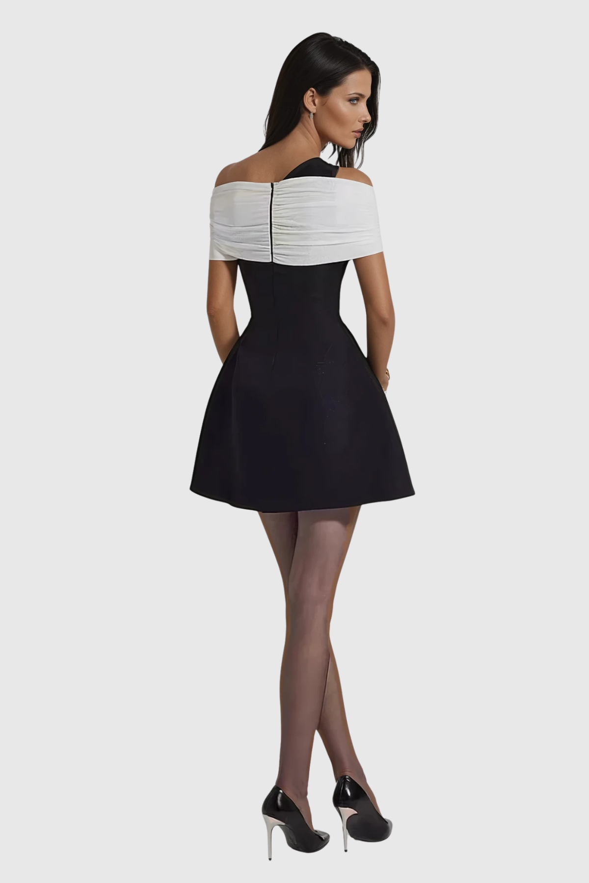 Chidiebere Asymmetric Off Shoulder Mini Dress