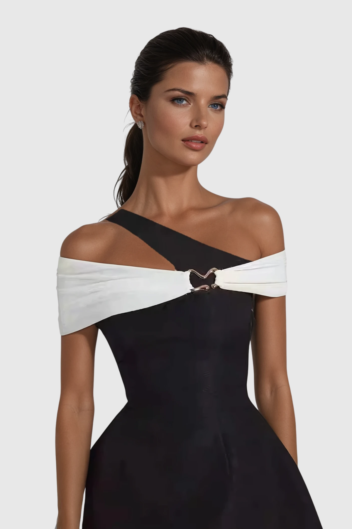 Chidiebere Asymmetric Off Shoulder Mini Dress
