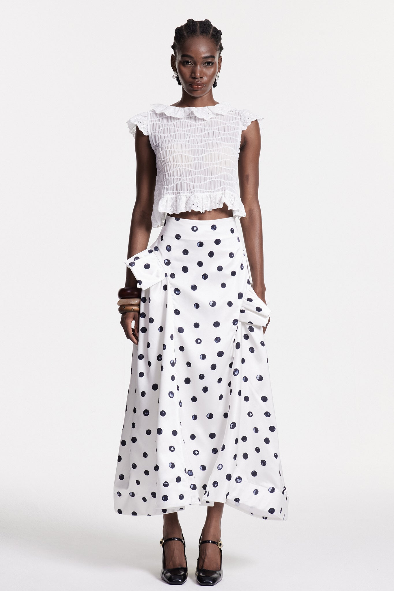 Chizoba Ruch Dot Maxi Skirt