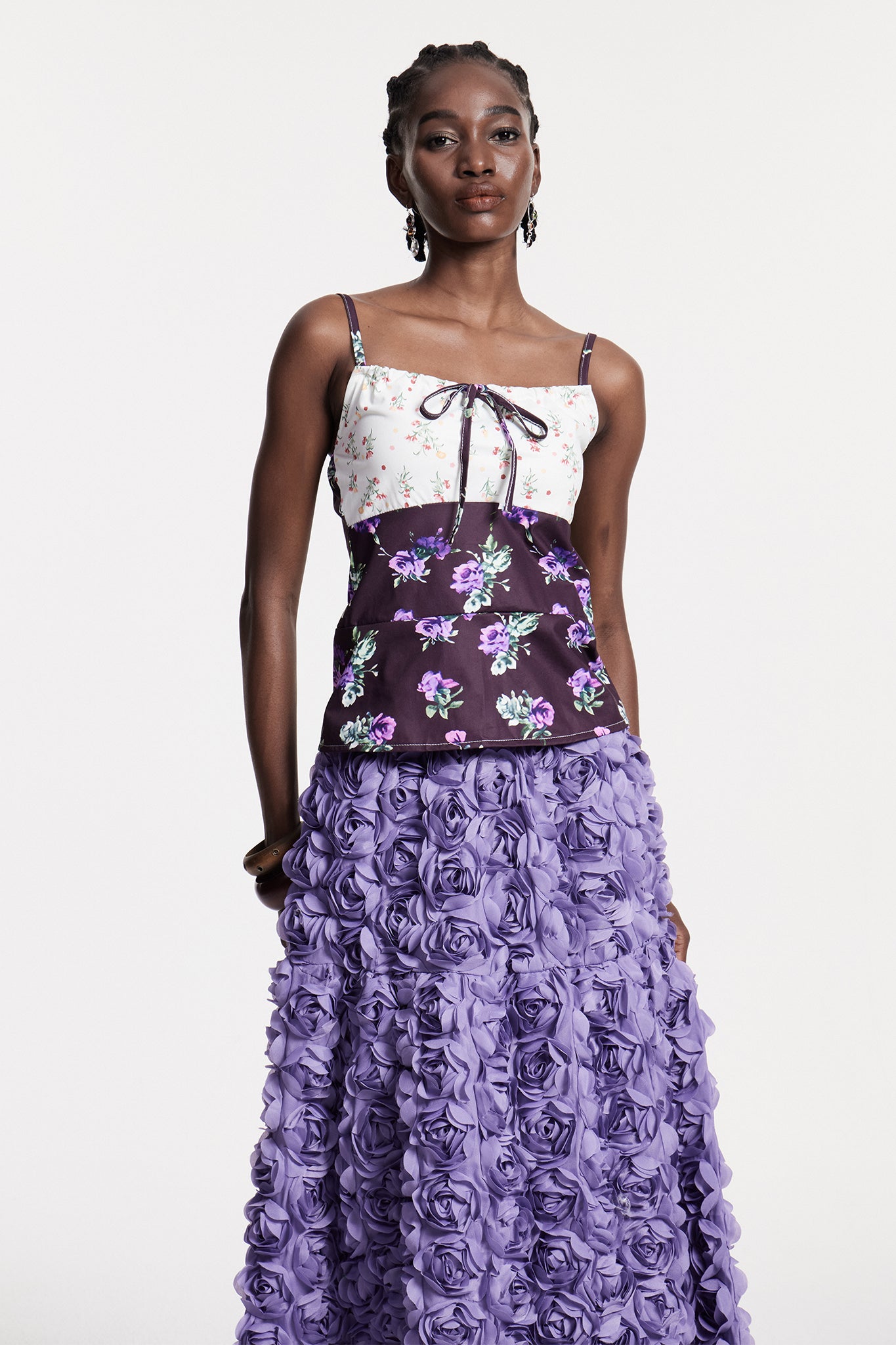 Chlodochar Spaghetti Floral Top