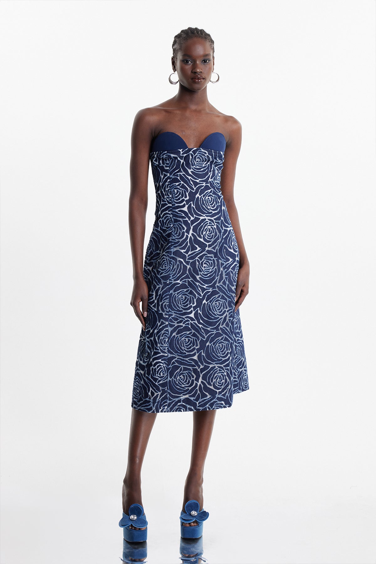 Chlodulf Flower Cutout Midi Dress