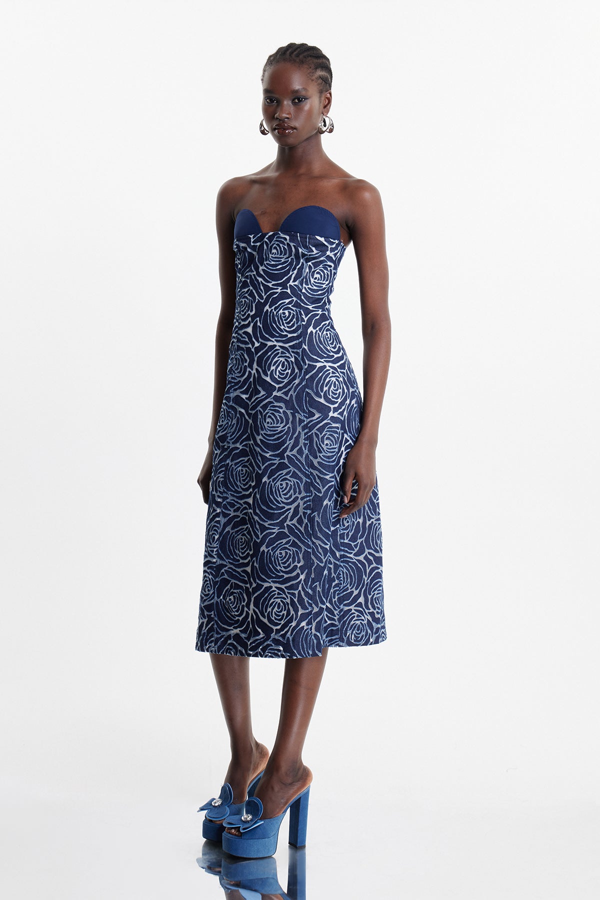 Chlodulf Flower Cutout Midi Dress