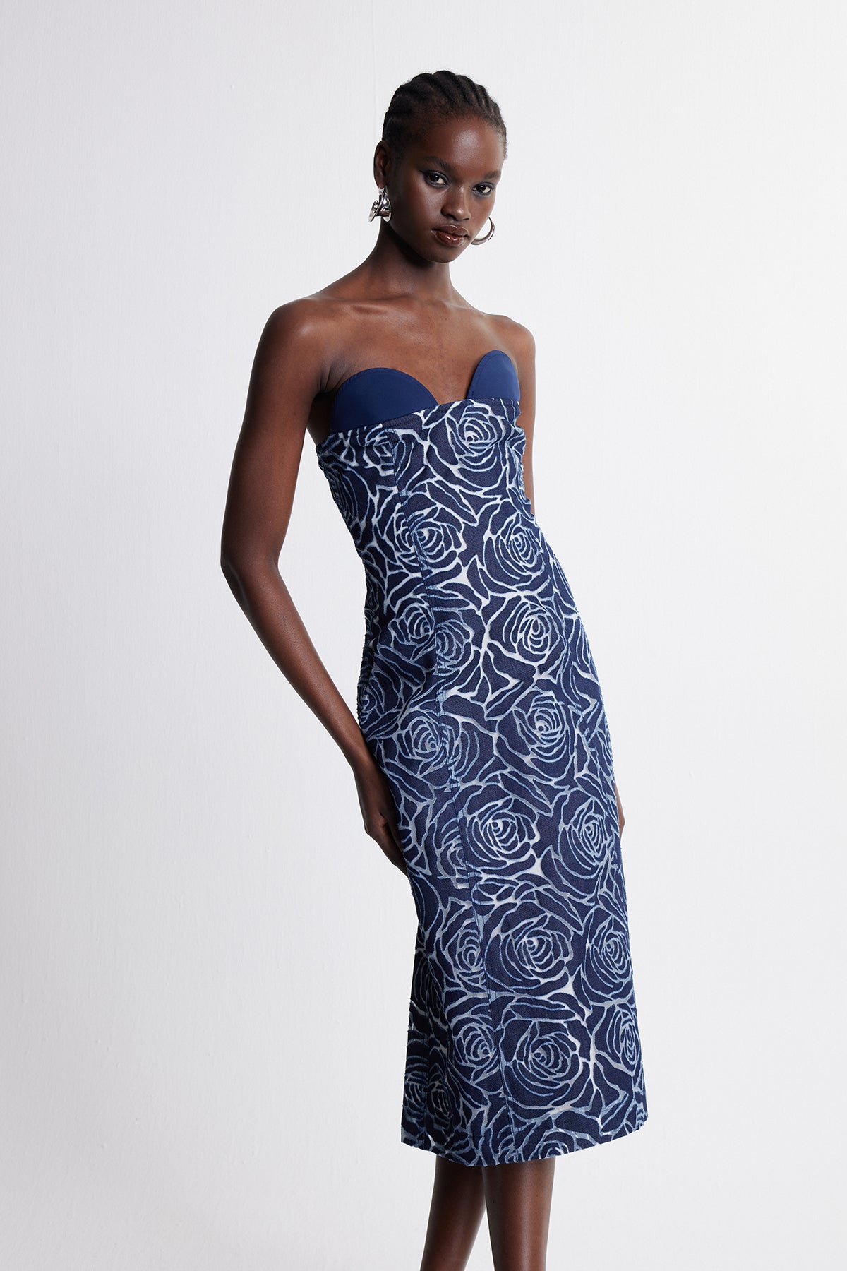 Chlodulf Flower Cutout Midi Dress