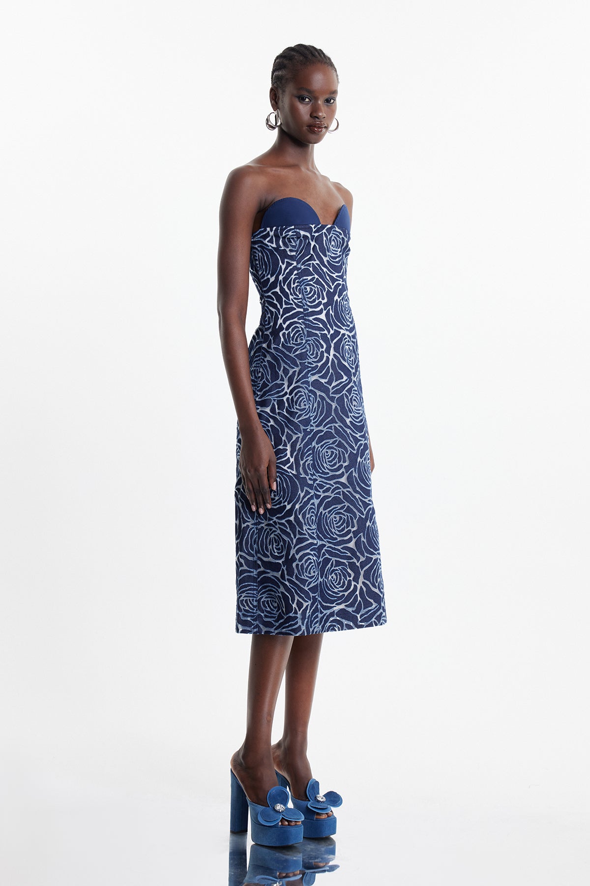 Chlodulf Flower Cutout Midi Dress