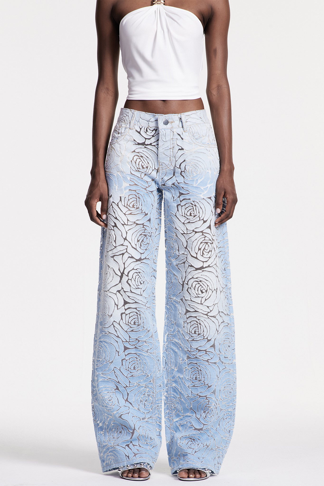 Chlodulf Flower Cutout Jeans