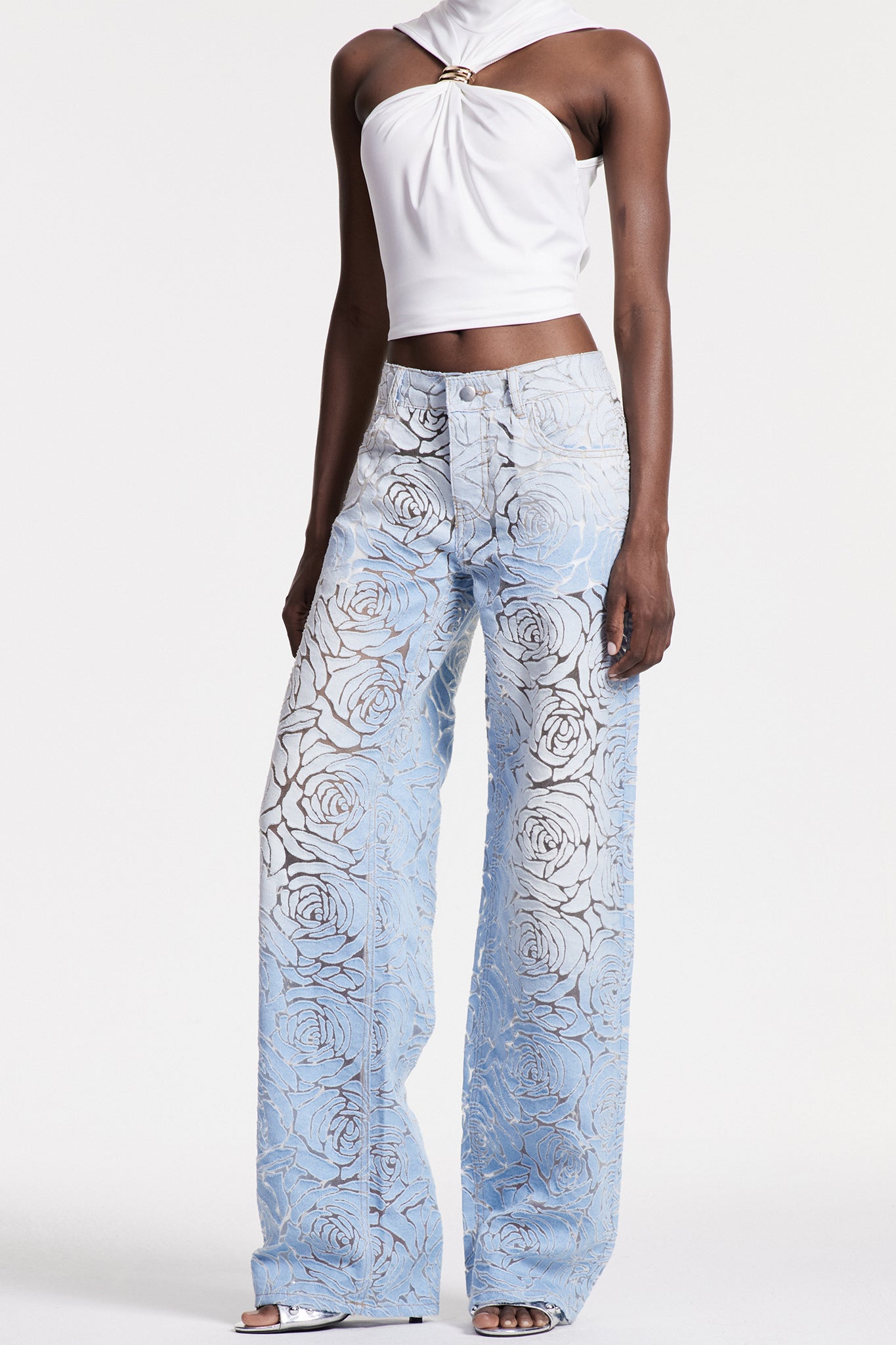 Chlodulf Flower Cutout Jeans