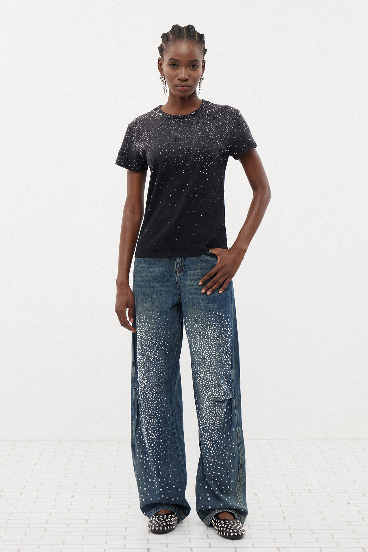 Chobin Rhinestone Hayley T Shirt