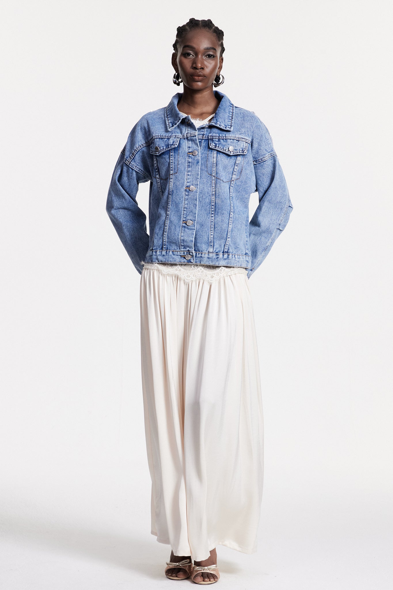 Chouko Sequin Fringe Denim Jacket