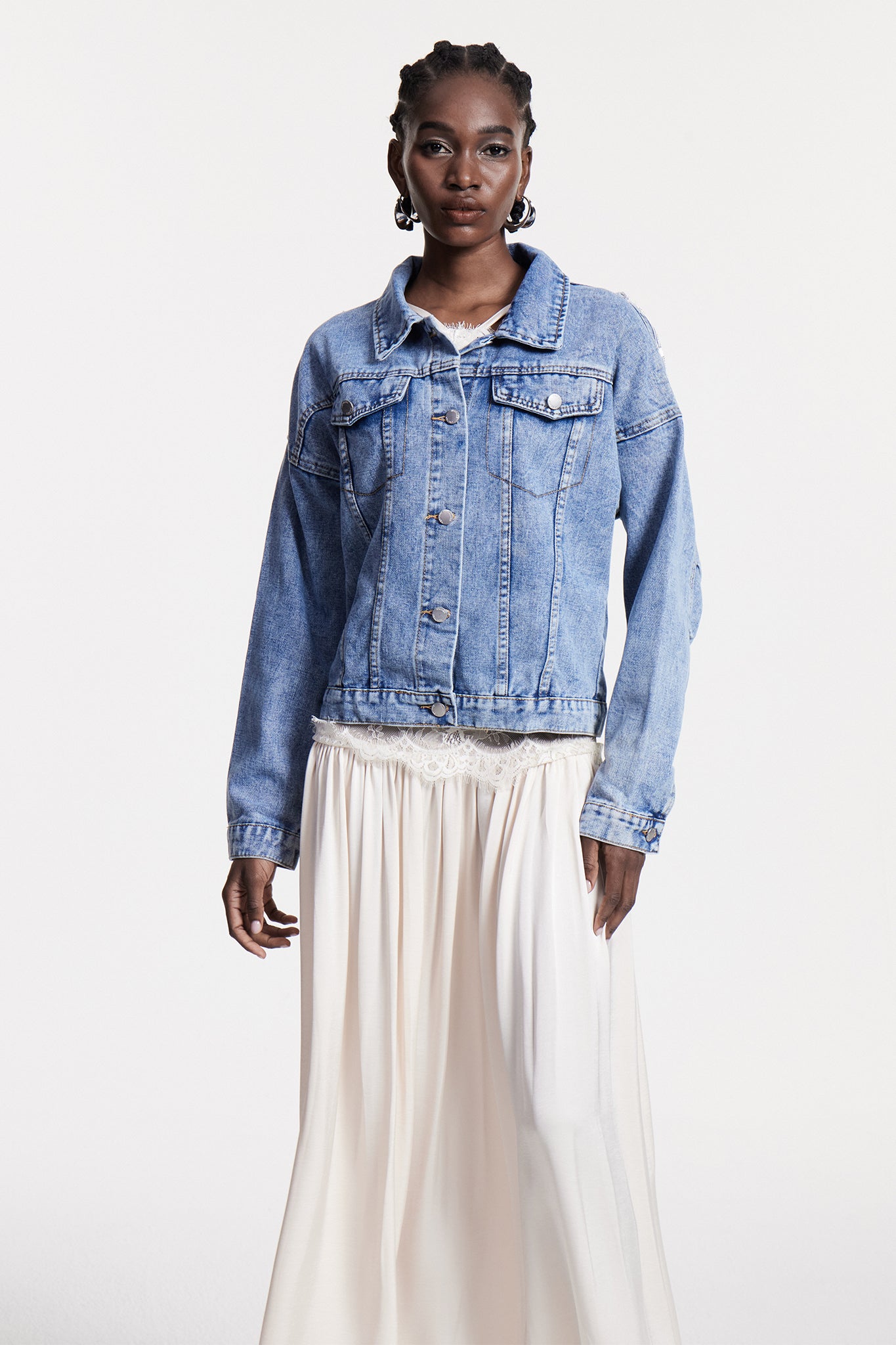 Chouko Sequin Fringe Denim Jacket