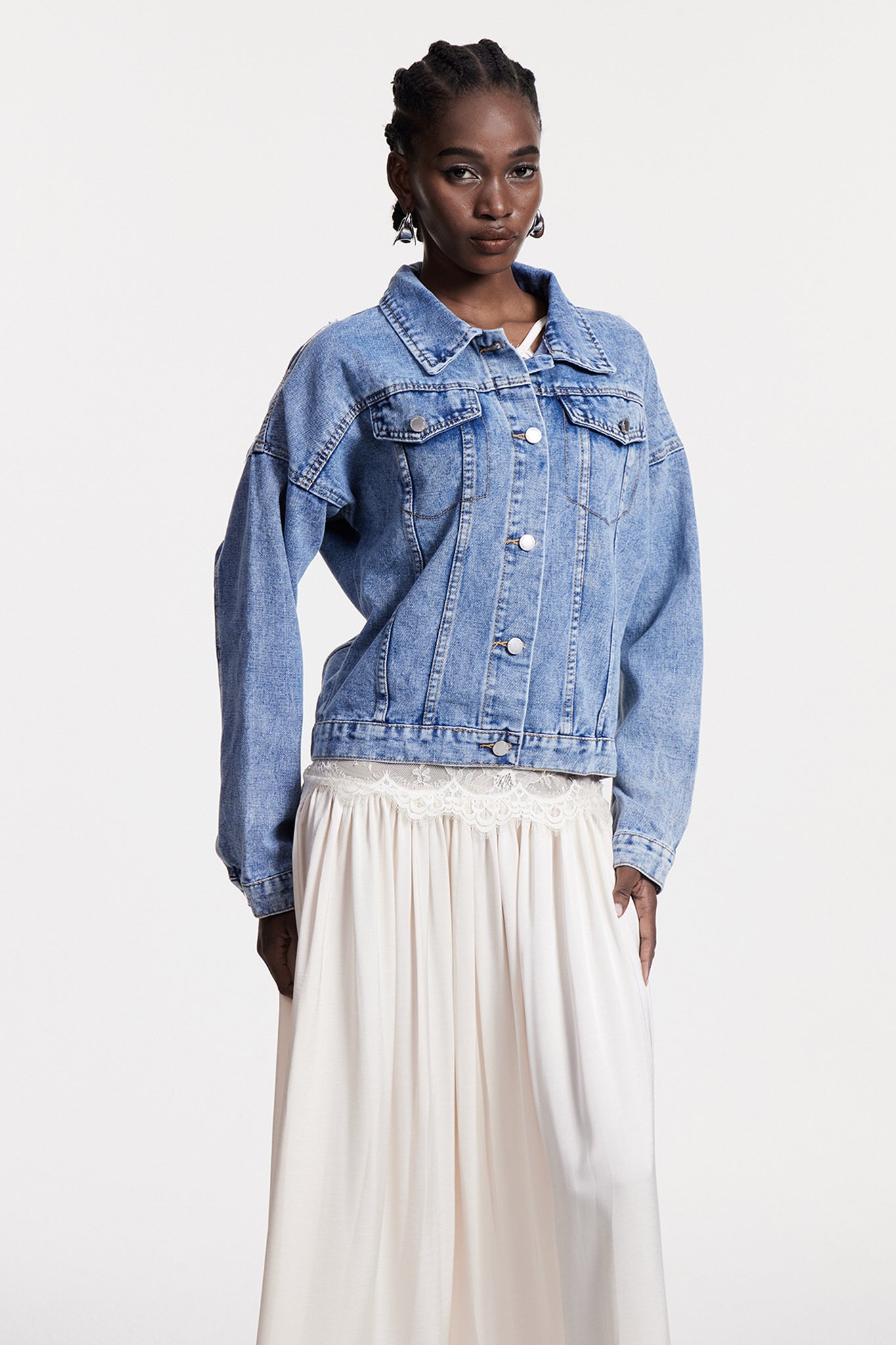 Chouko Sequin Fringe Denim Jacket