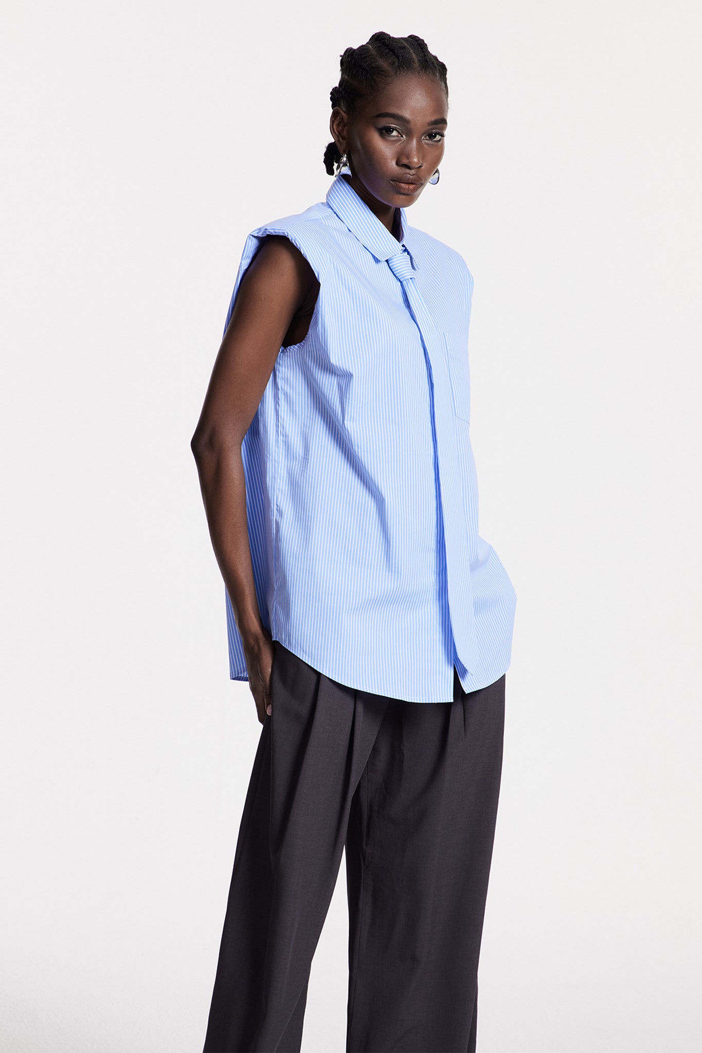 Chris Stripe Sleeveless Shirt