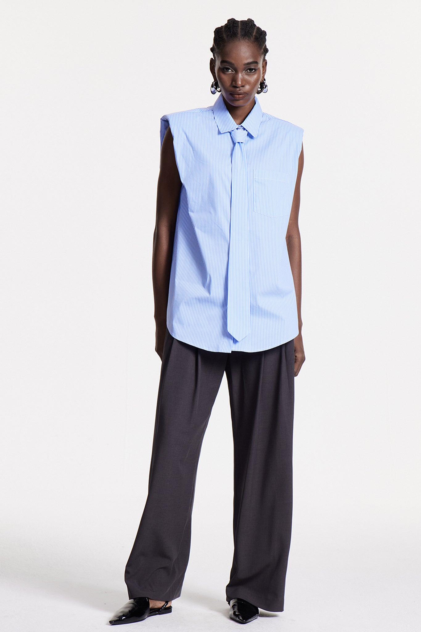 Chris Stripe Sleeveless Shirt