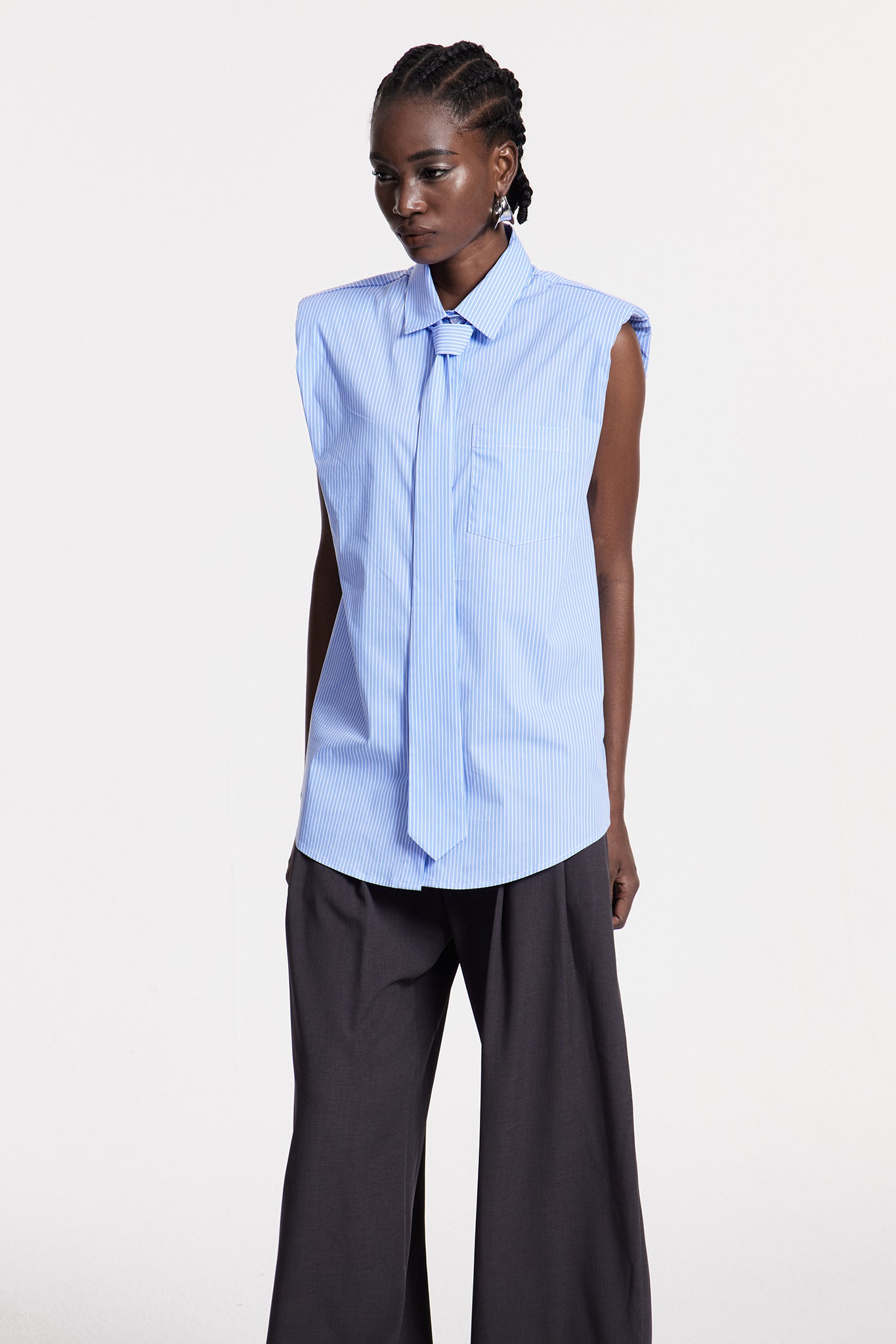 Chris Stripe Sleeveless Shirt
