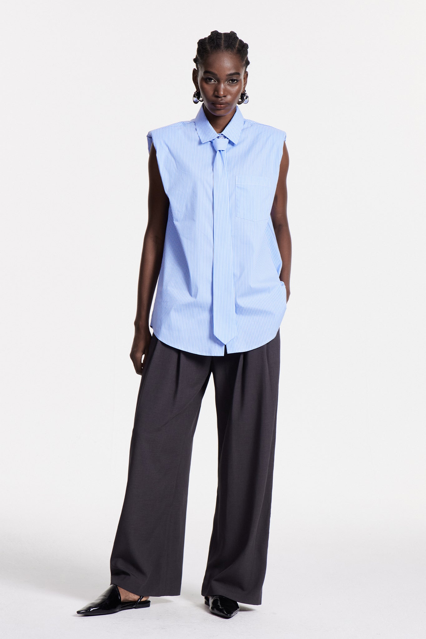 Chris Stripe Sleeveless Shirt