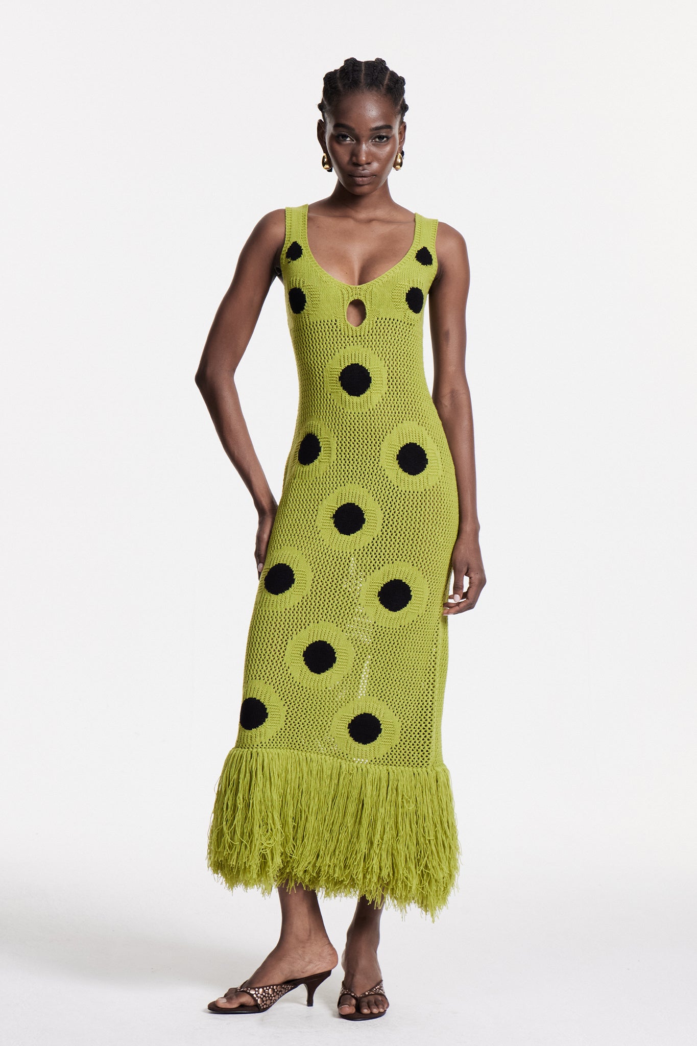 Christen Fringe Knit Maxi Dress