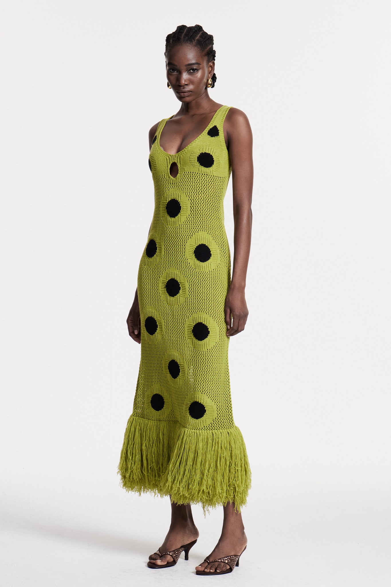 Christen Fringe Knit Maxi Dress