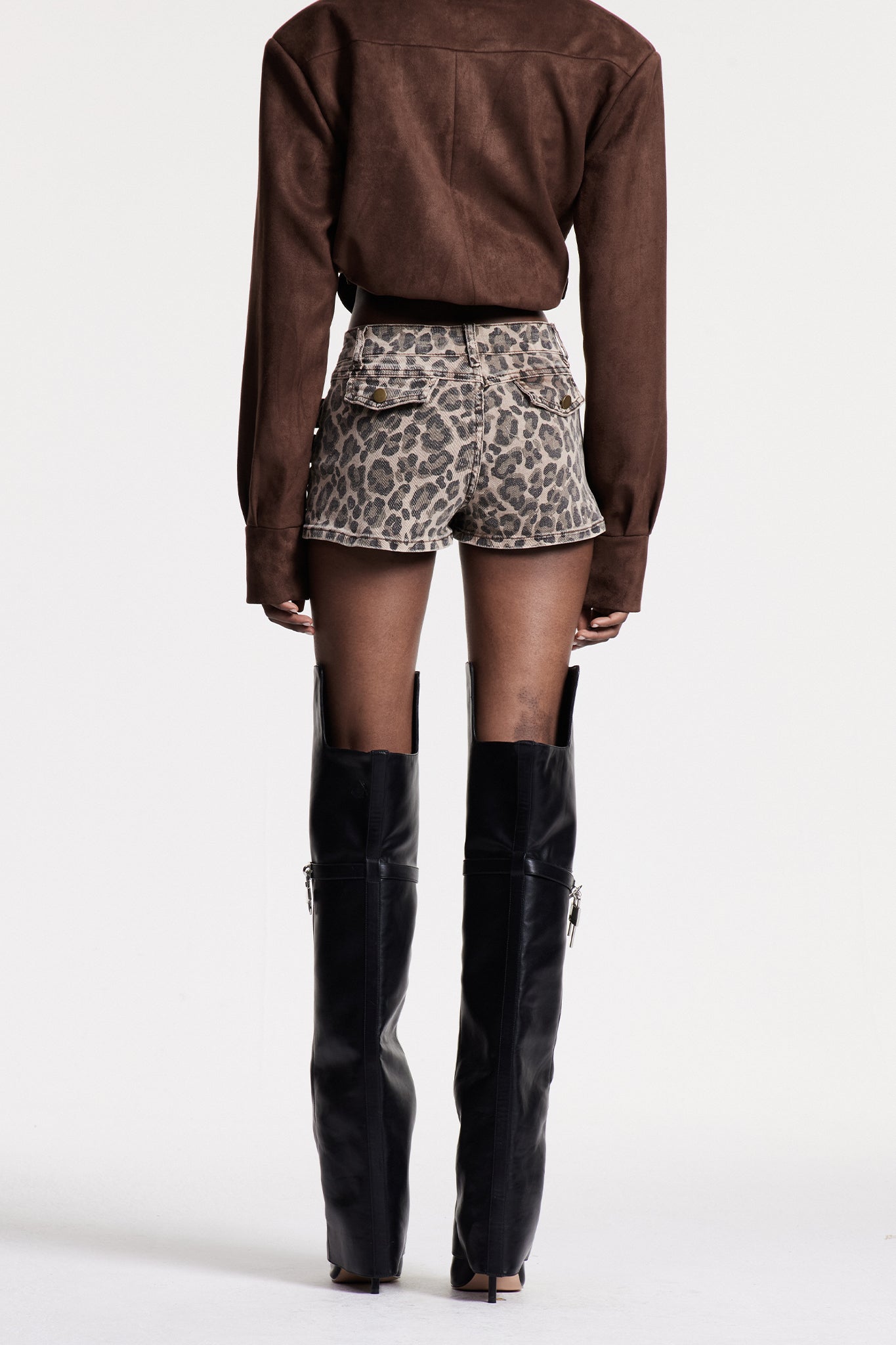 Christi Leopard Buckle Shorts
