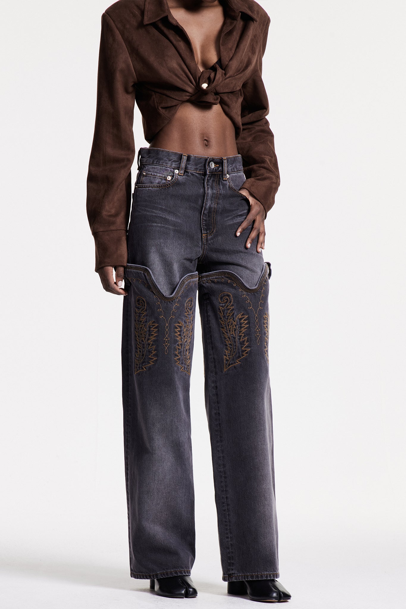 Christiana Embroidered Deconstruct Jeans