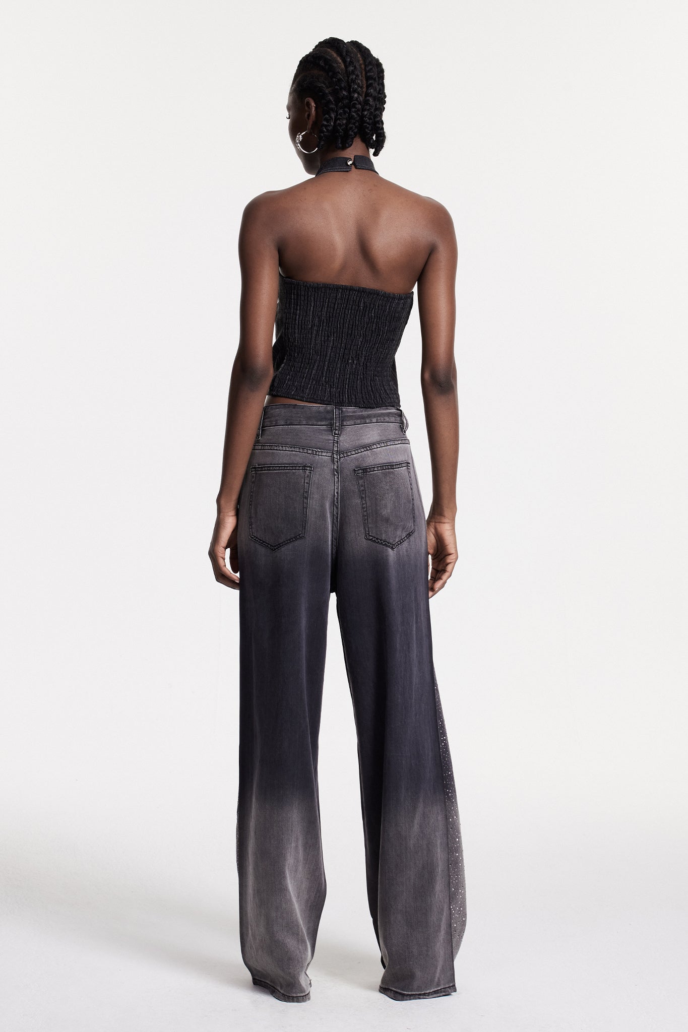 Chobin Rhinestone Hayley Jeans In Black