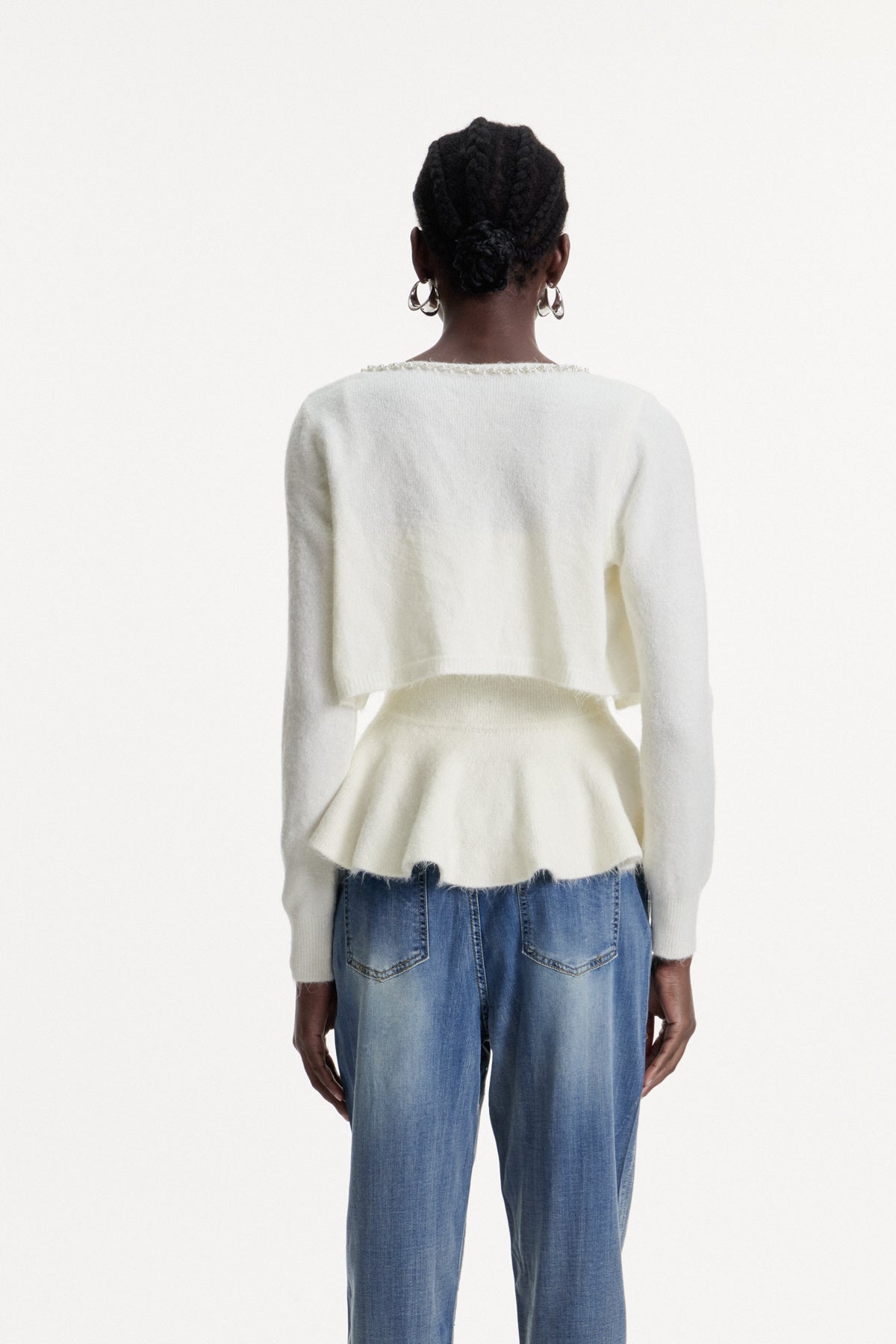 Christoforos Pearl Ruffle Top