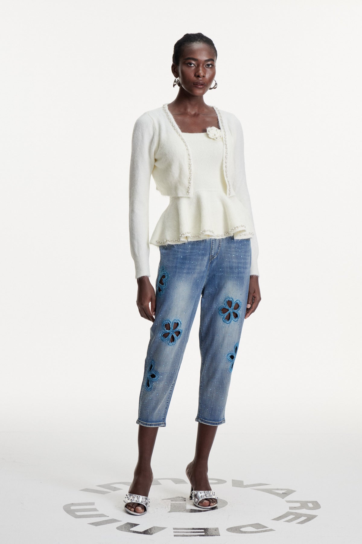 Christoforos Pearl Ruffle Top