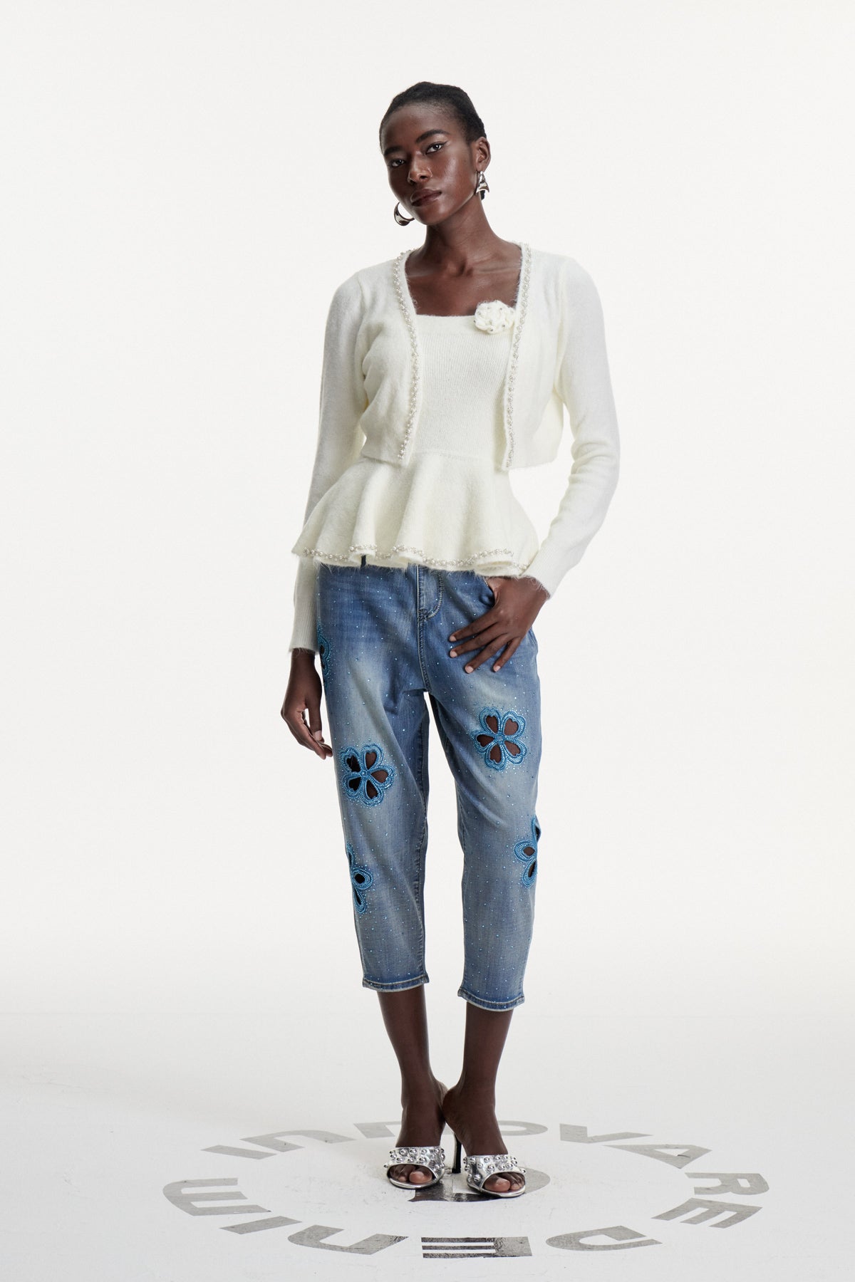 Christoforos Pearl Ruffle Top