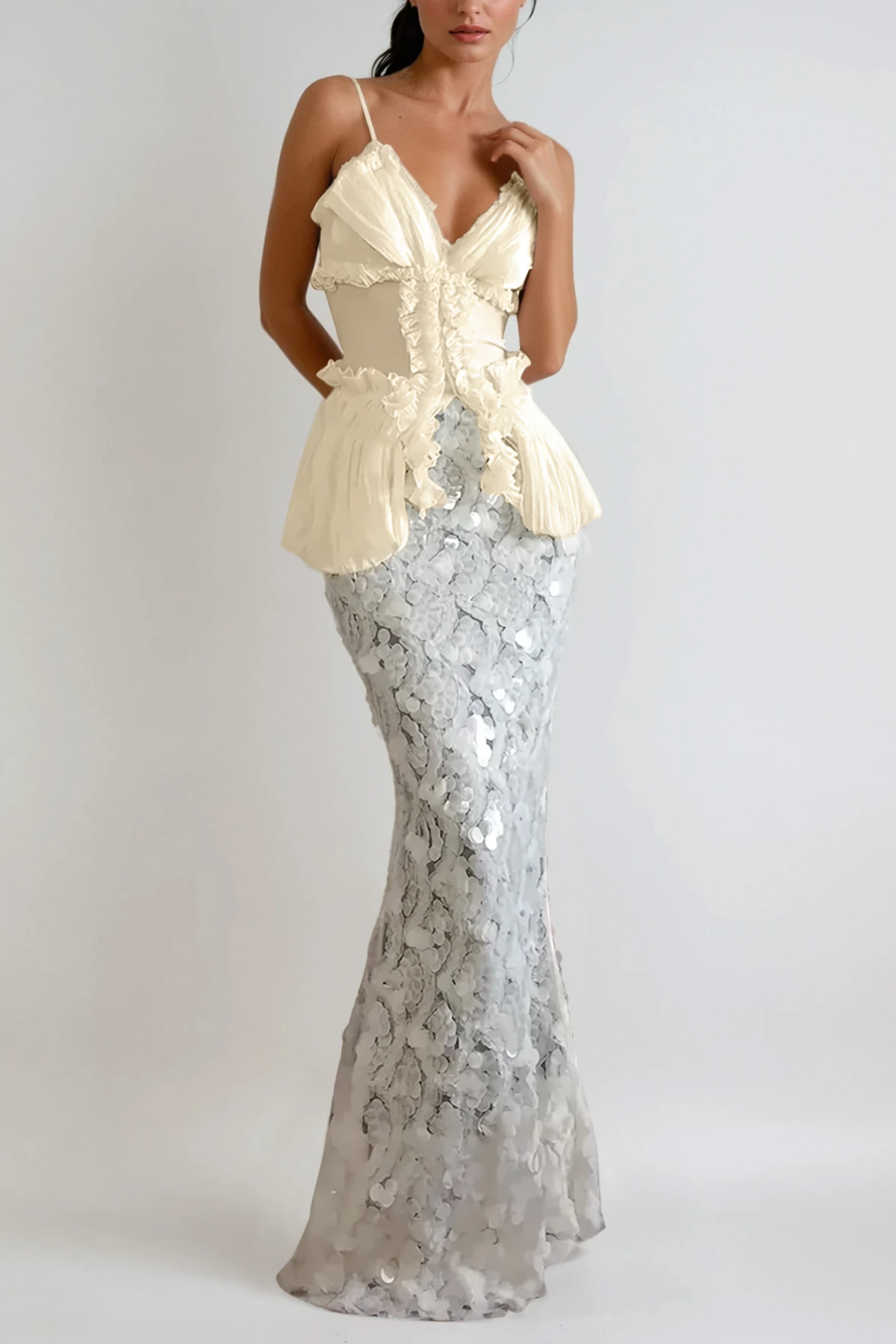 Chrysa Ruch Ruffle Spaghetti Skirt Set