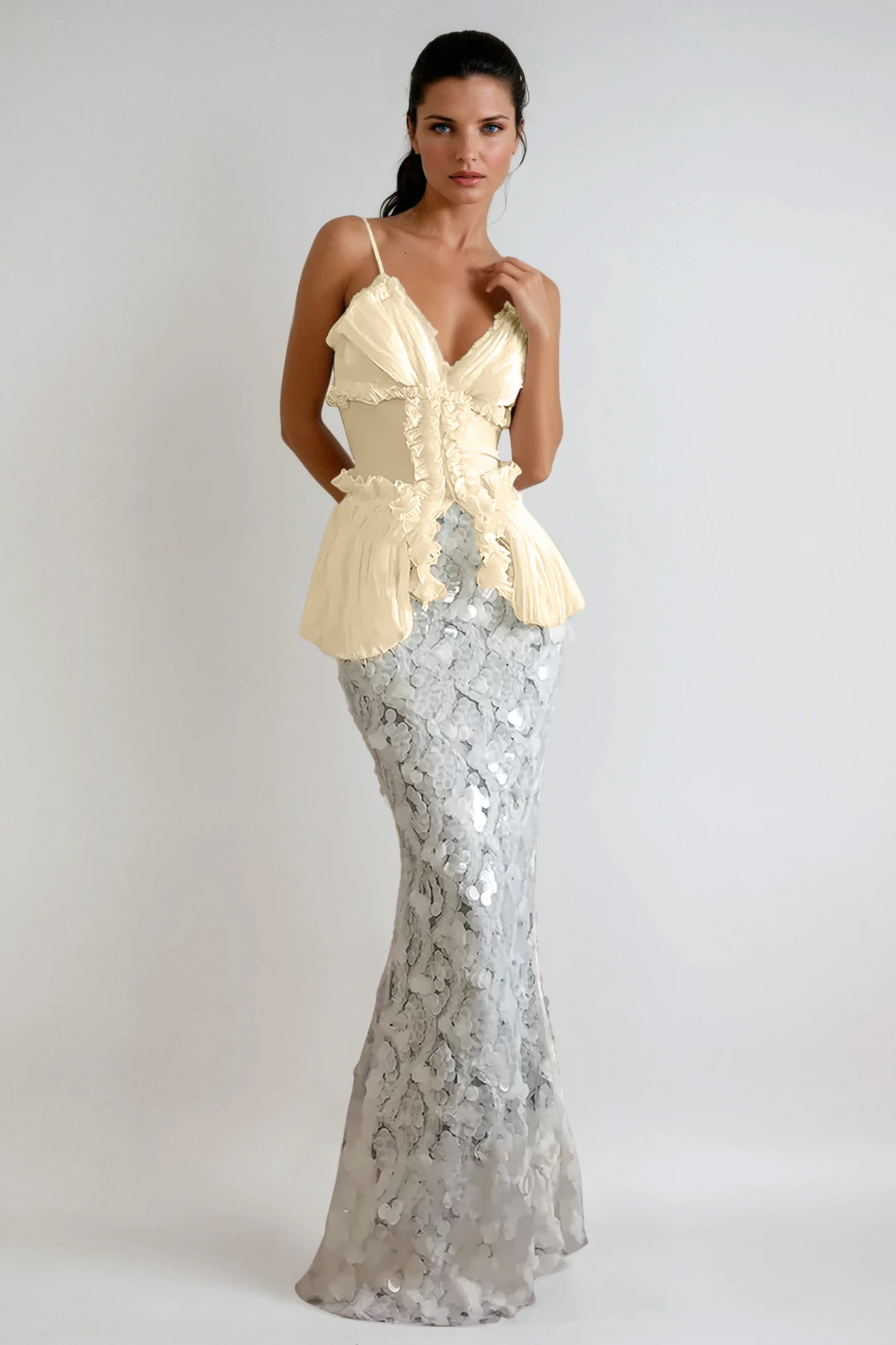 Chrysa Ruch Ruffle Spaghetti Skirt Set