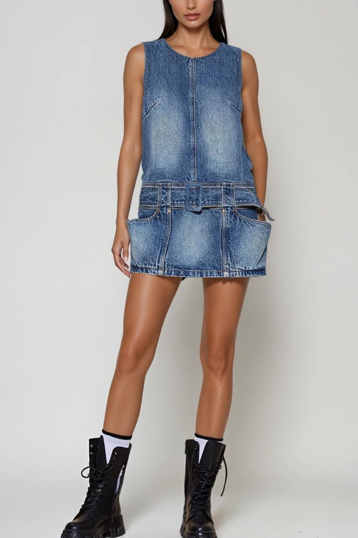 Ciar Sleeveless Denim Mini Dress