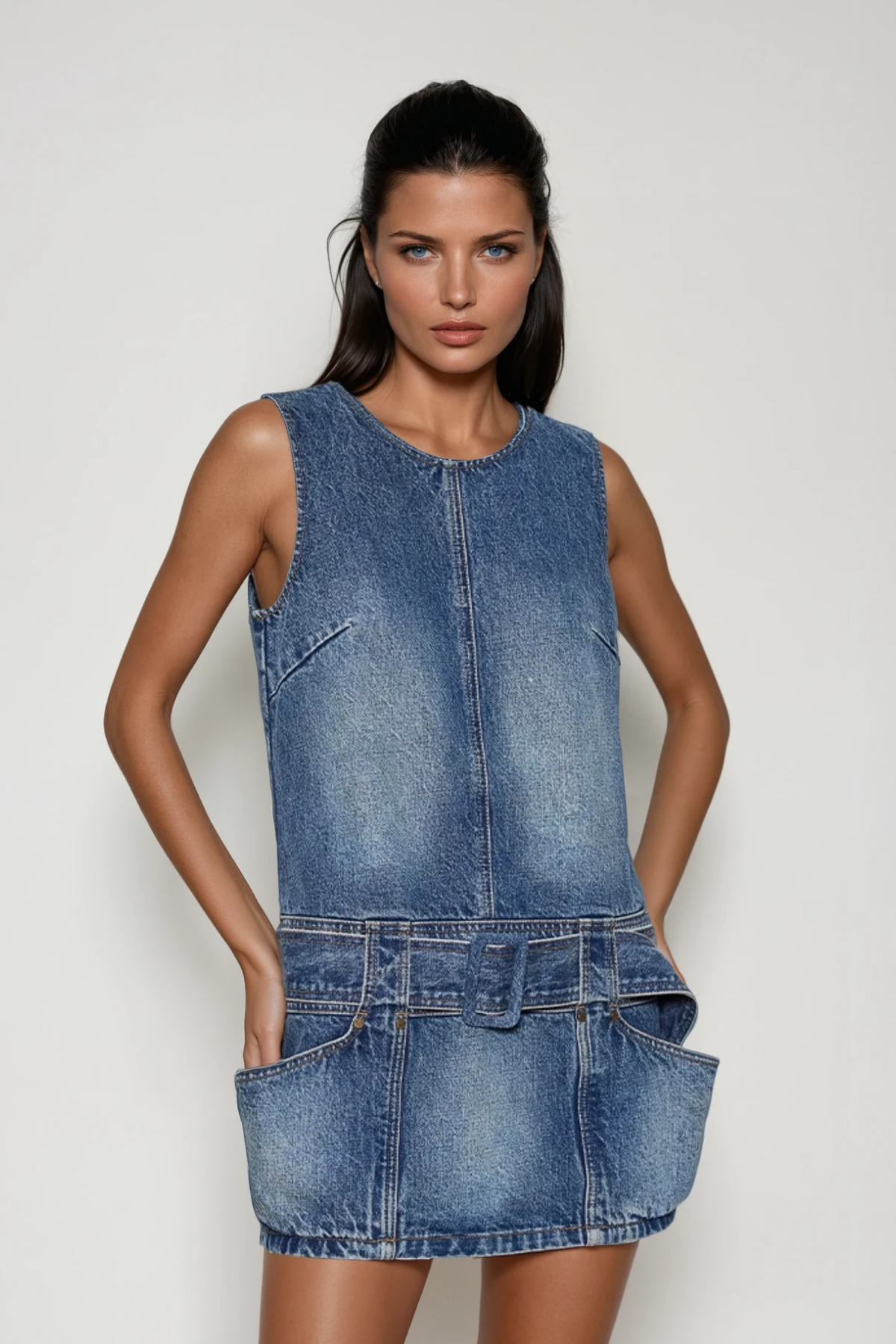 Ciar Sleeveless Denim Mini Dress
