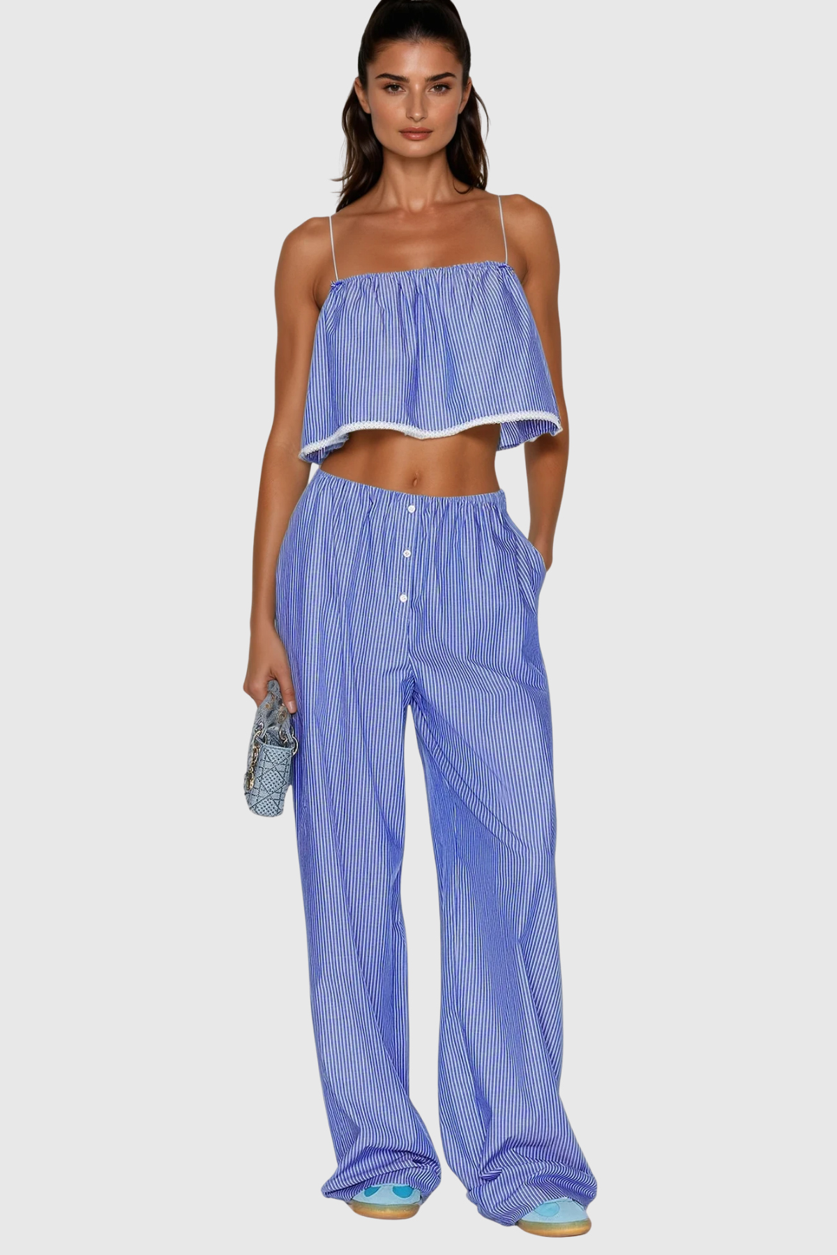 Cicely Spaghetti Stripe Pants Set