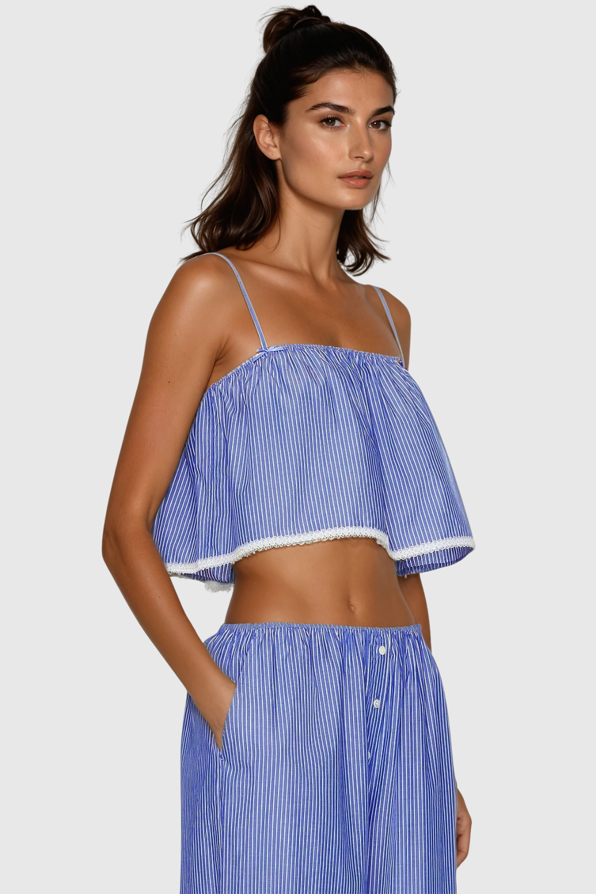 Cicely Spaghetti Stripe Pants Set