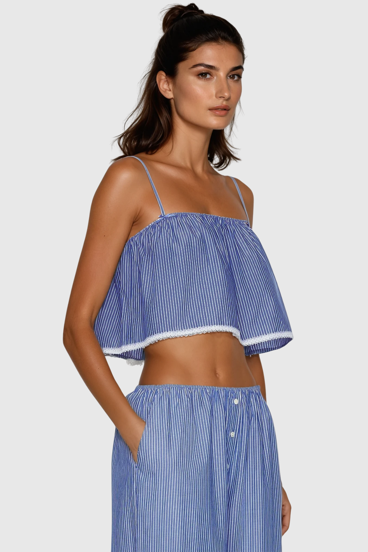 Cicely Spaghetti Stripe Pants Set