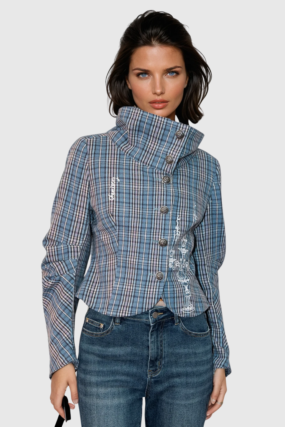 Cionaodh Grid Print Blazer