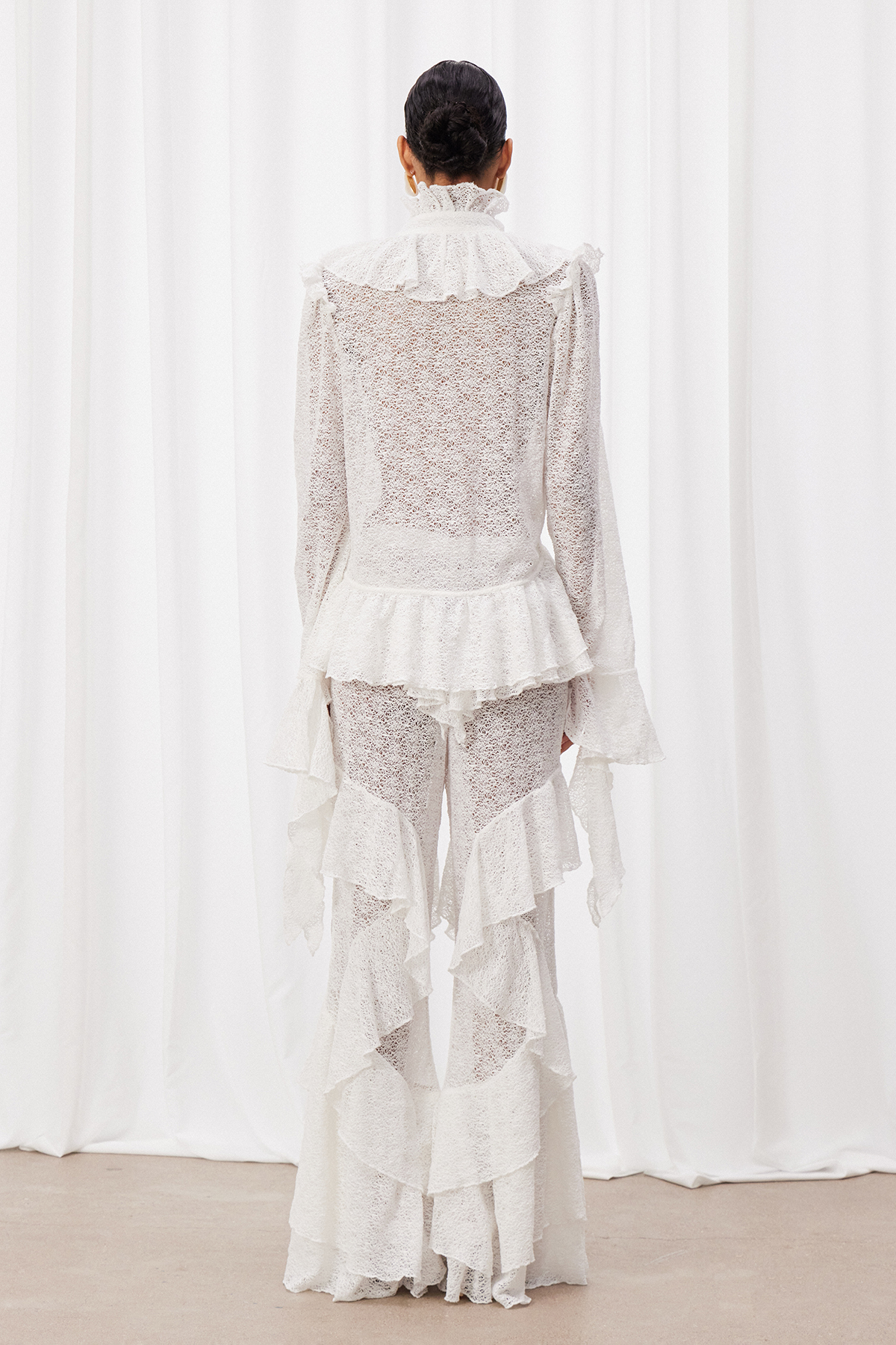 Cirila Long Sleeve Ruffle Pants Set