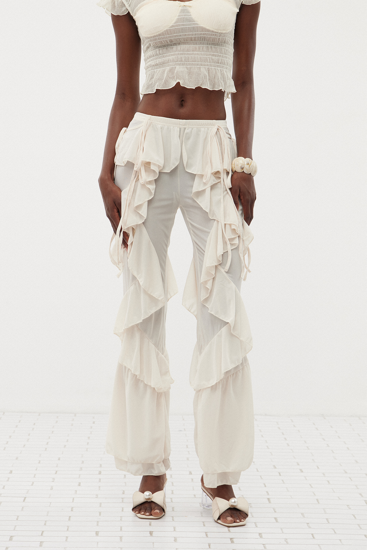 Cirila Ruffle Bootcut Pants