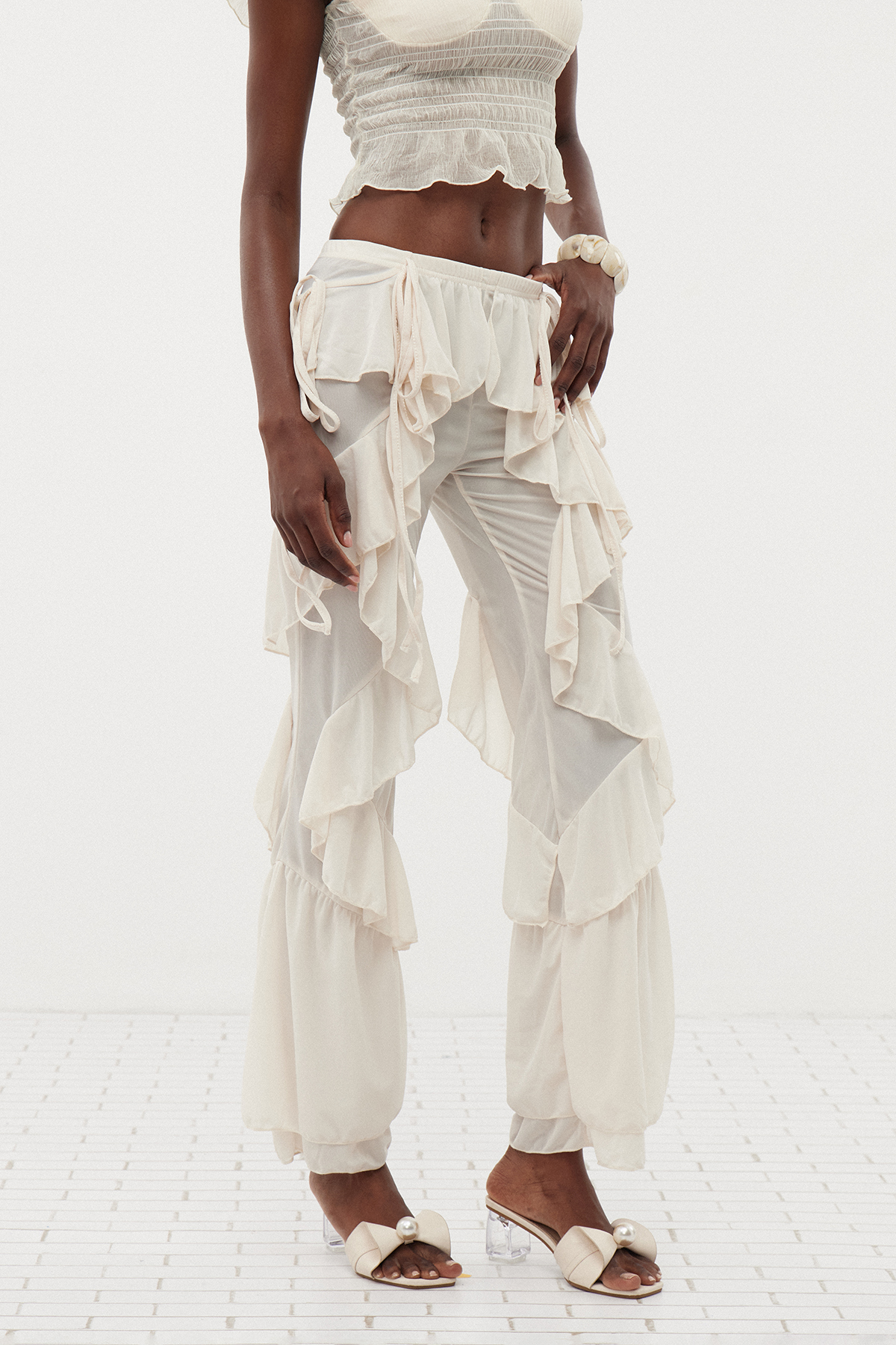 Cirila Ruffle Bootcut Pants